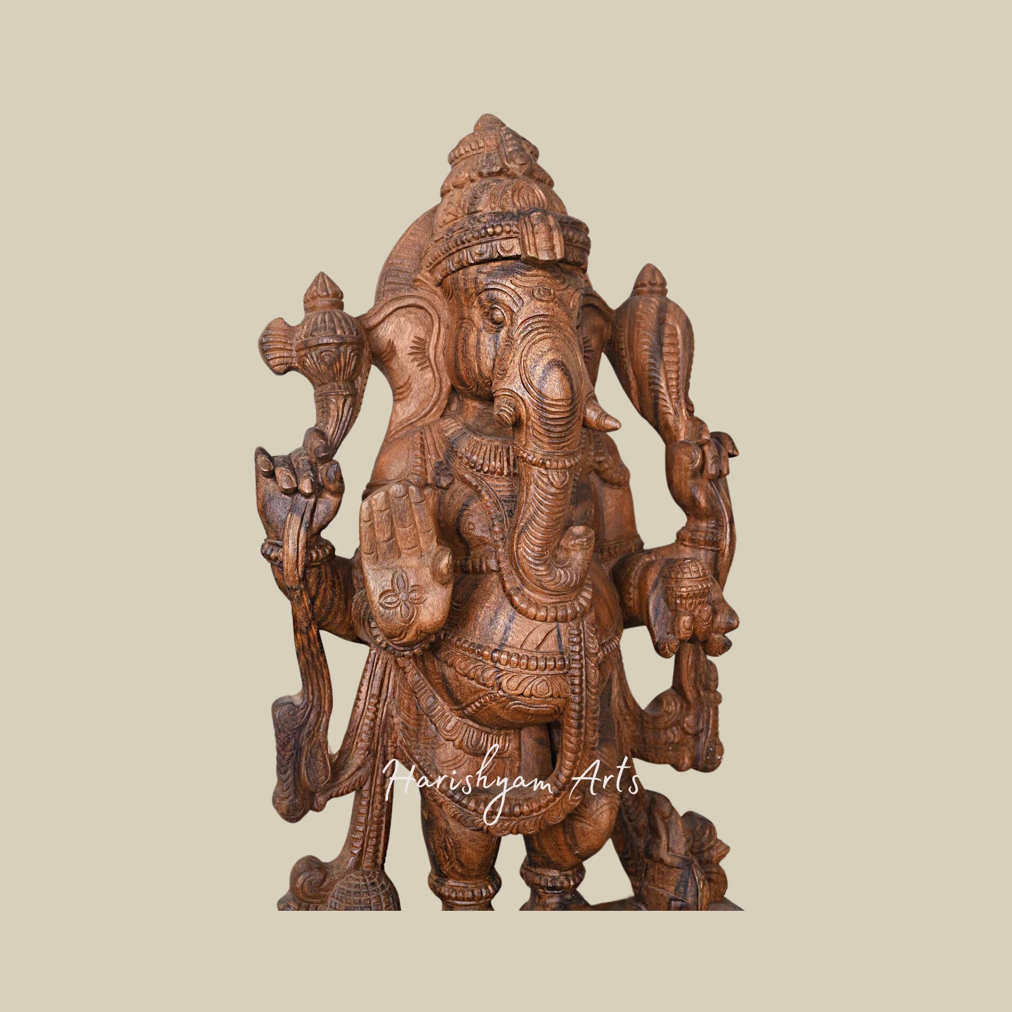 31" Blessing Lord Ganapathy Standing with Vahana Rat 3