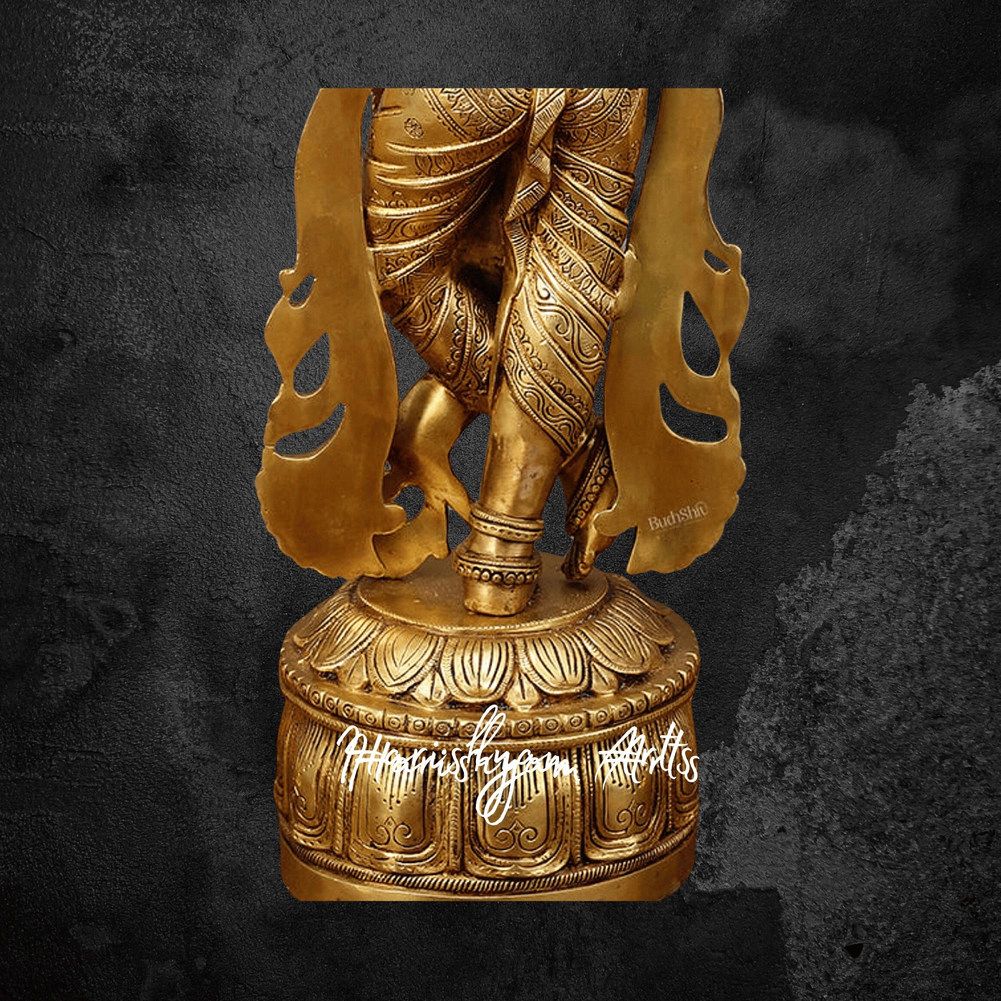 32" Four-Armed Vishnu Roopam Krishna Brass Idol for Mandir