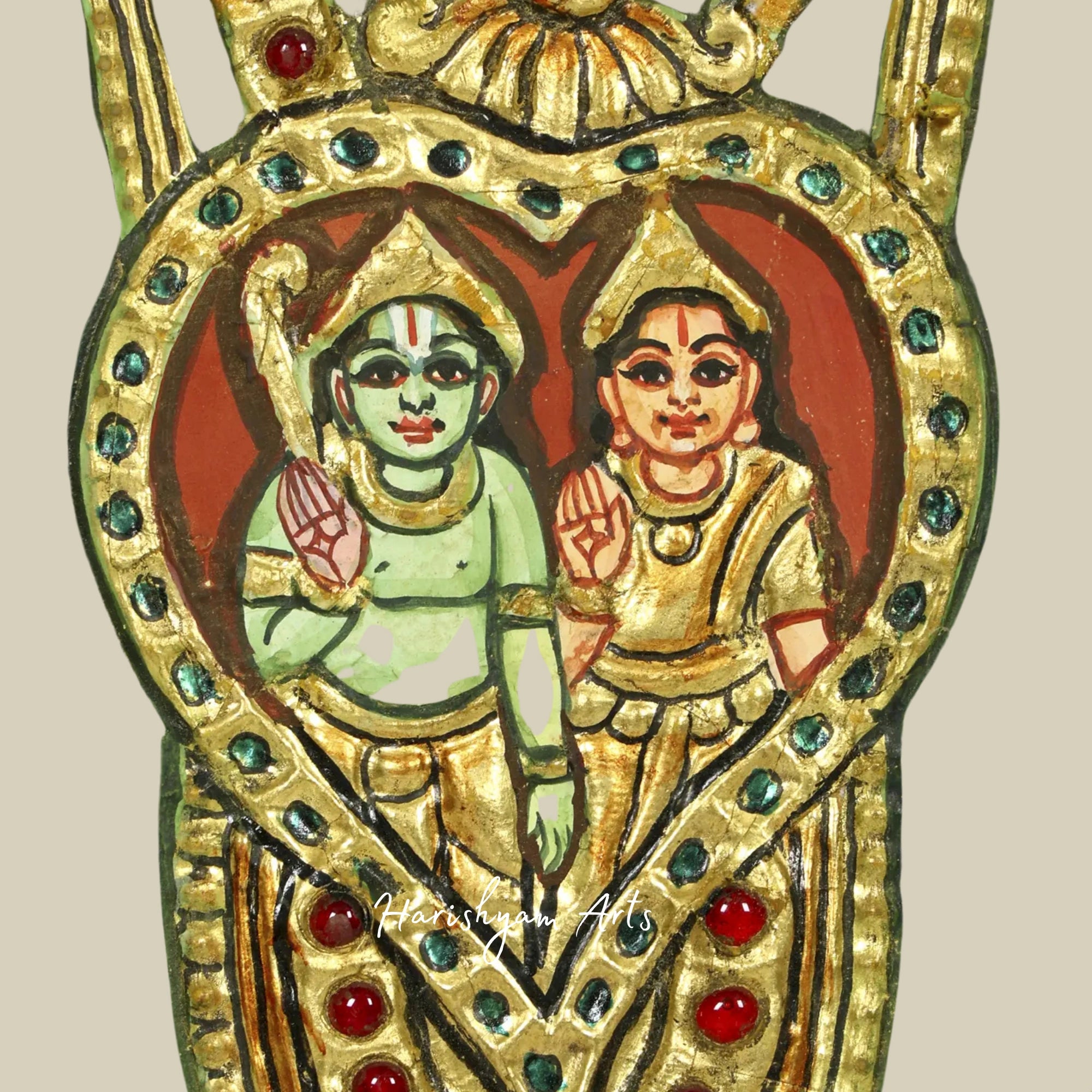 35" Lord Hanuman: An Avatar of Shiva Tanjore Painting with Traditional Gold Work