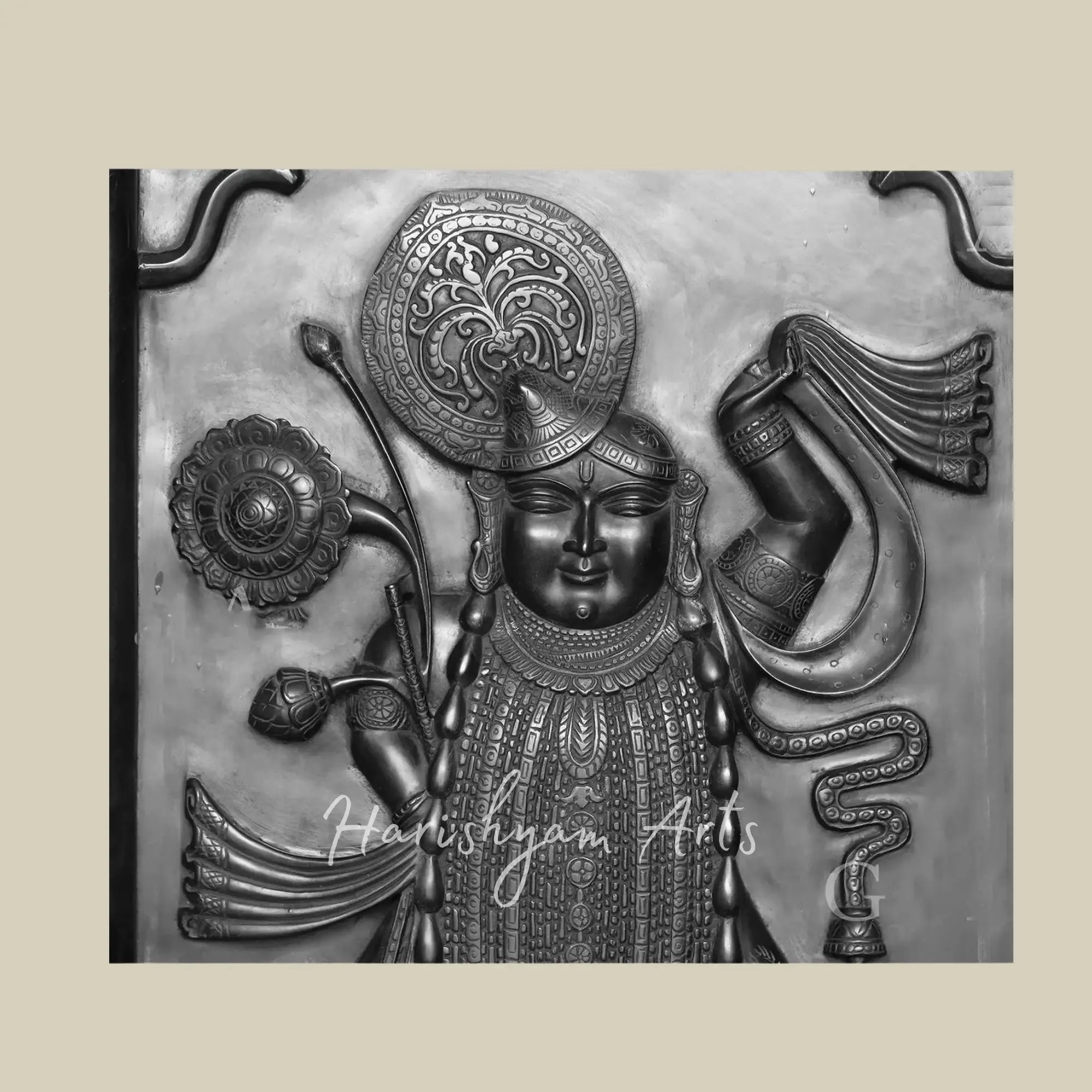 36 Large Shrinathji Black Marble Panel For Home 1