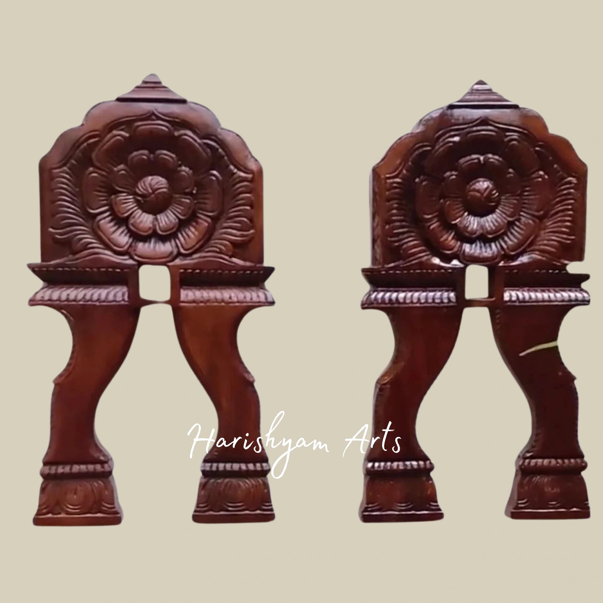 36" Floral Design Wooden Kavadi Wall Hanging for Home and Temple