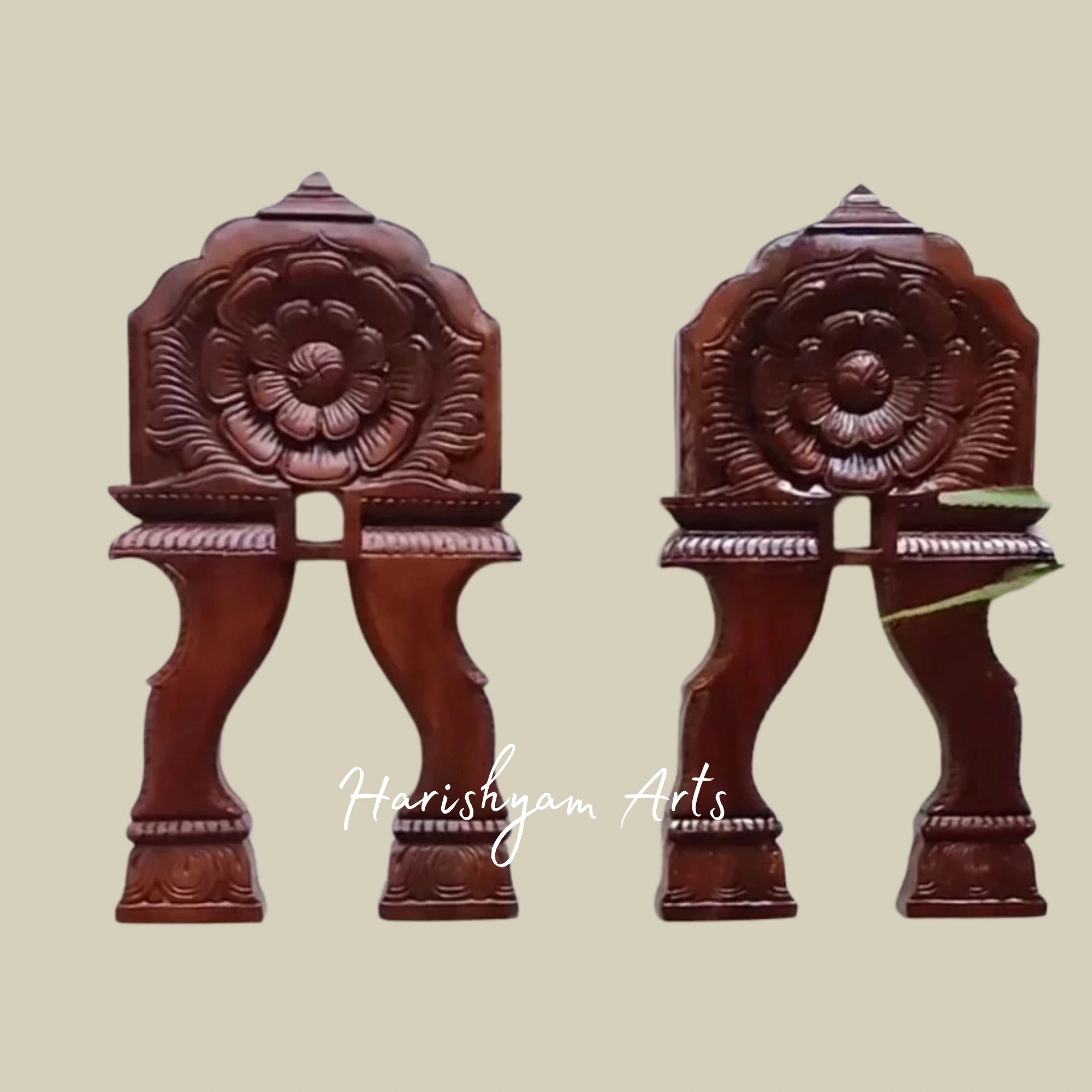 36" Floral Design Wooden Kavadi Wall Hanging for Home and Temple