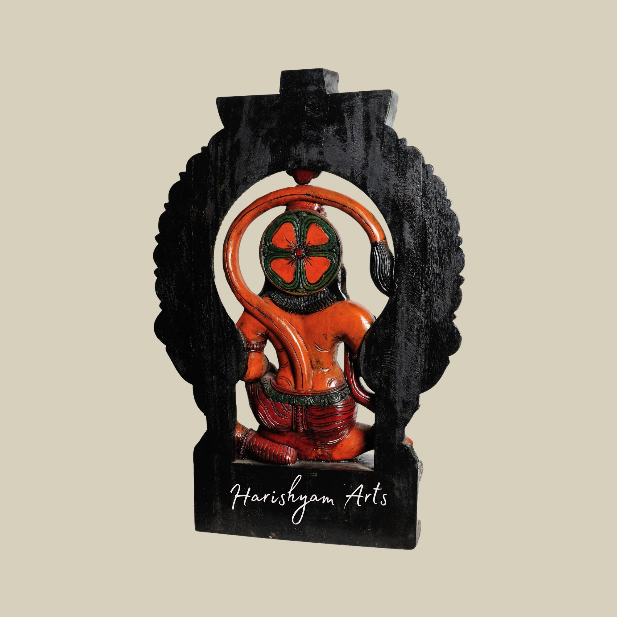 36" Handcrafted Hanuman Statue in Temple Aureole1