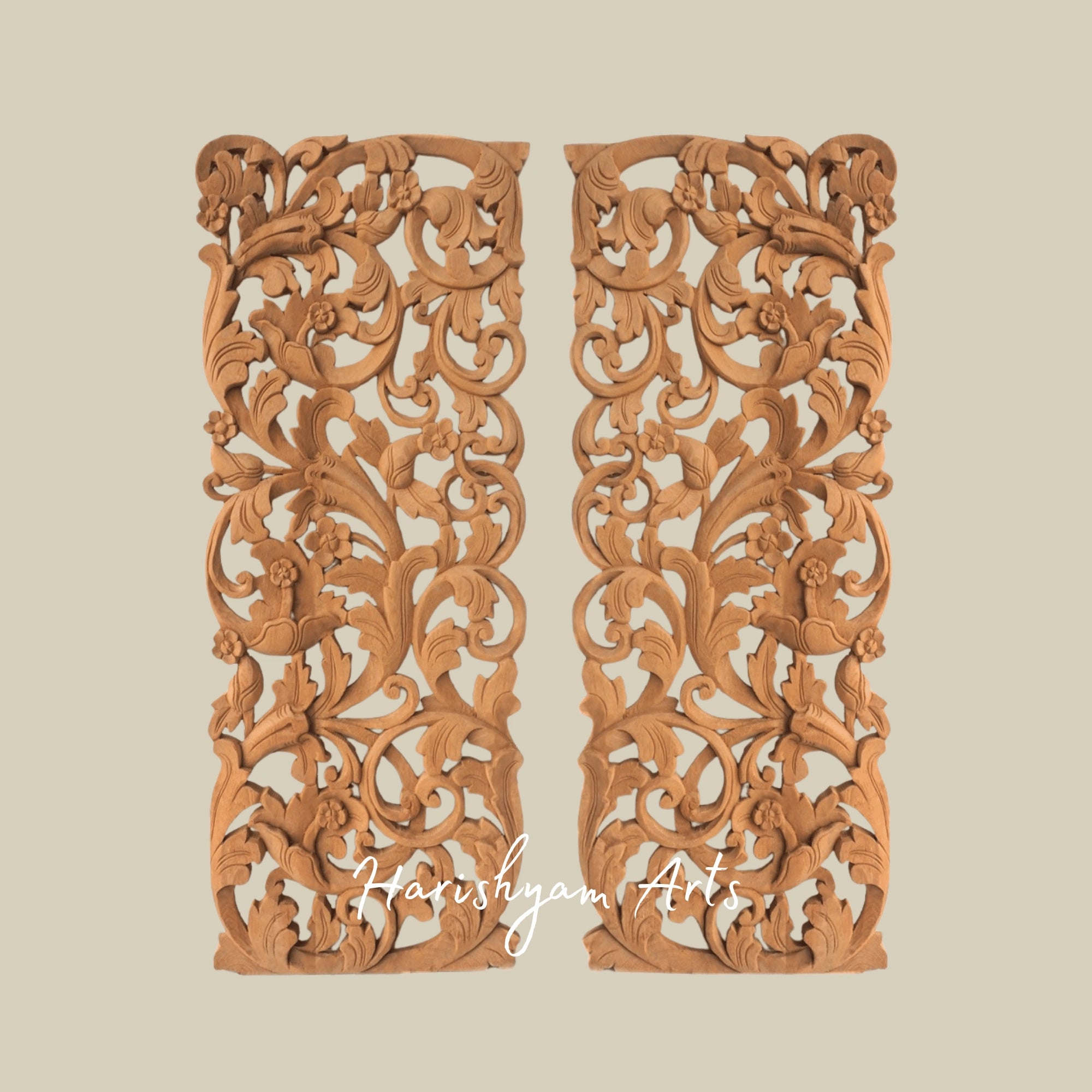 36" Handcrafted Wooden Wall Art Panels Inspired by Nature