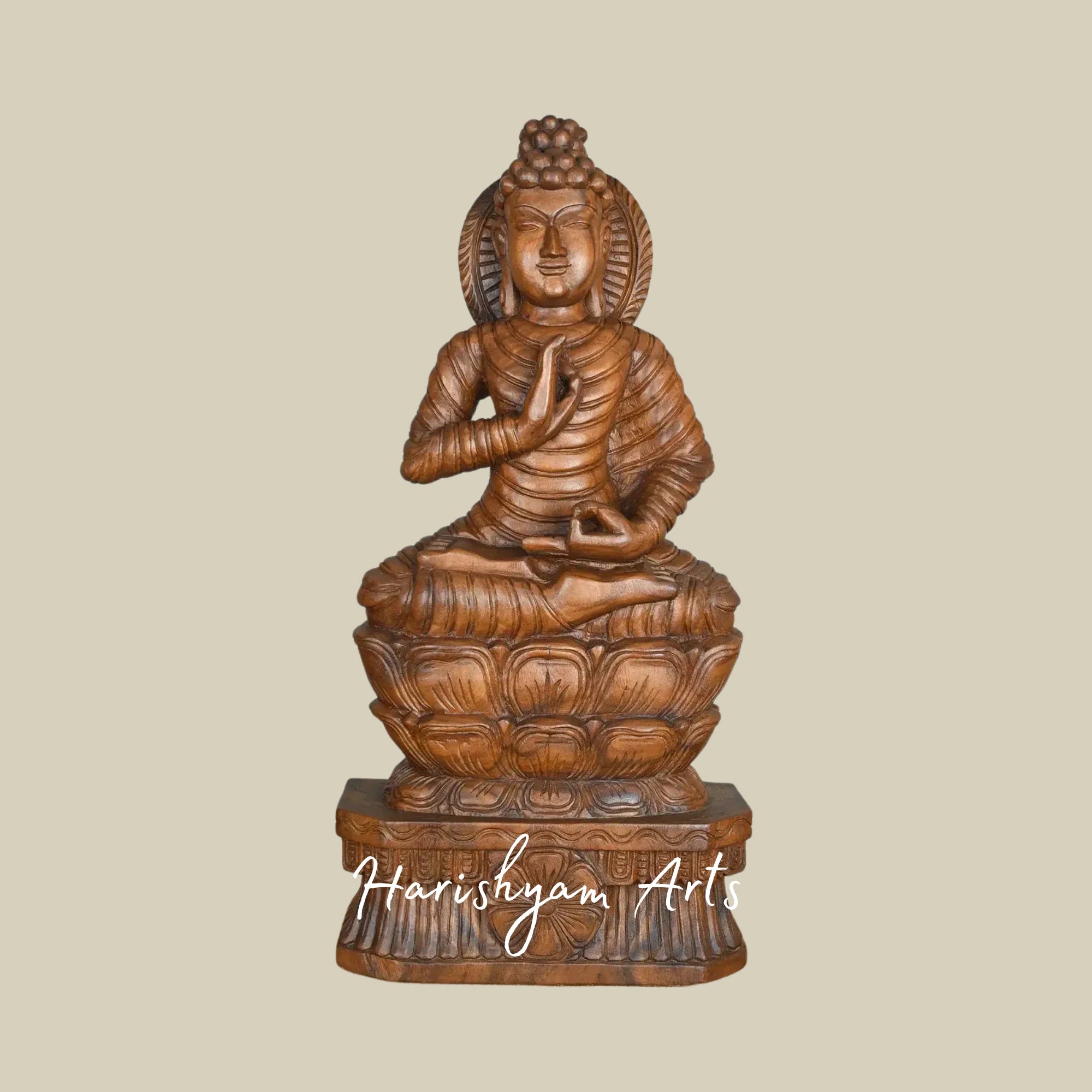 36_LordGautamaBuddhaWoodenSculptureforHomeandMeditationSpaces