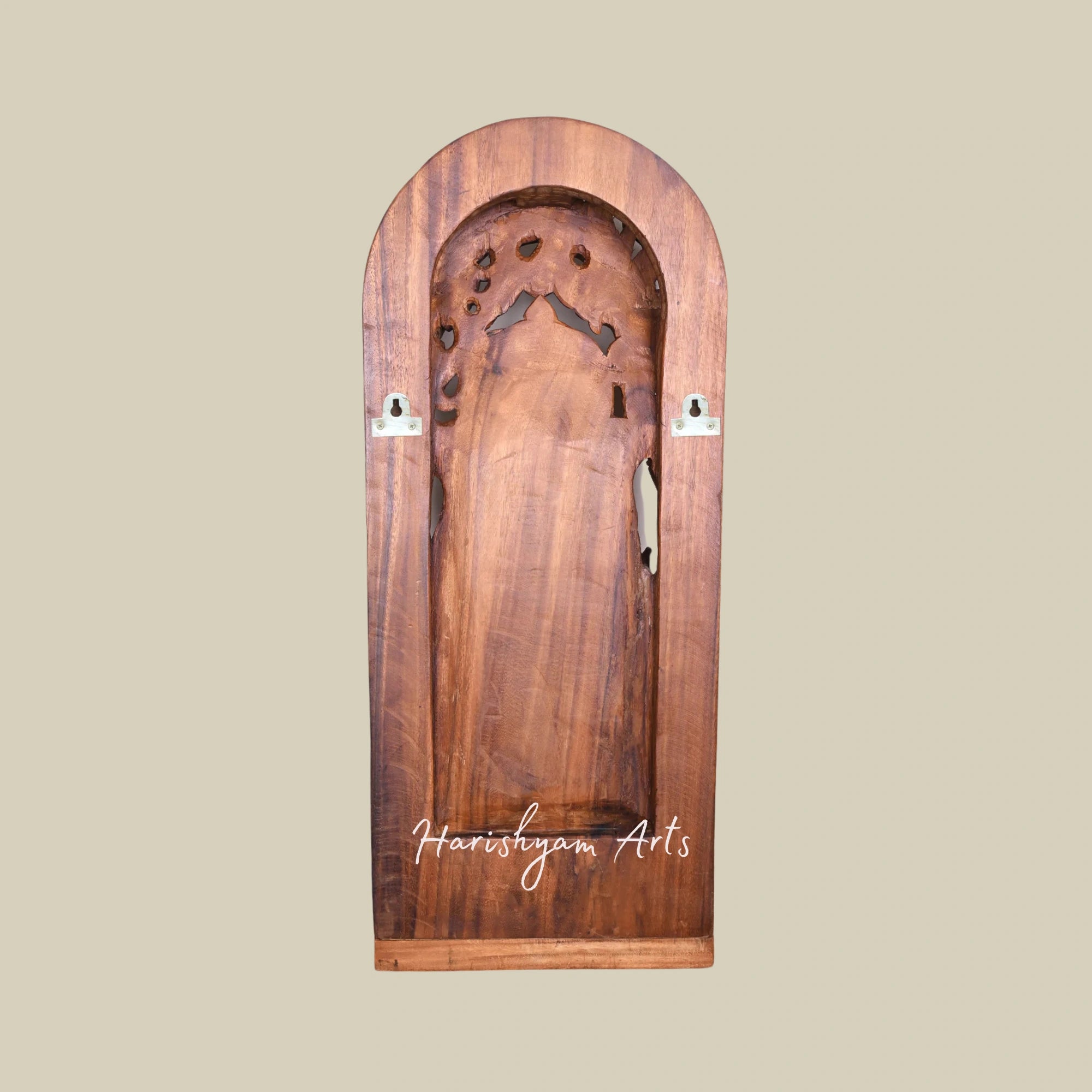 36" Wooden Ganesha Statue with Wall Mount Design4