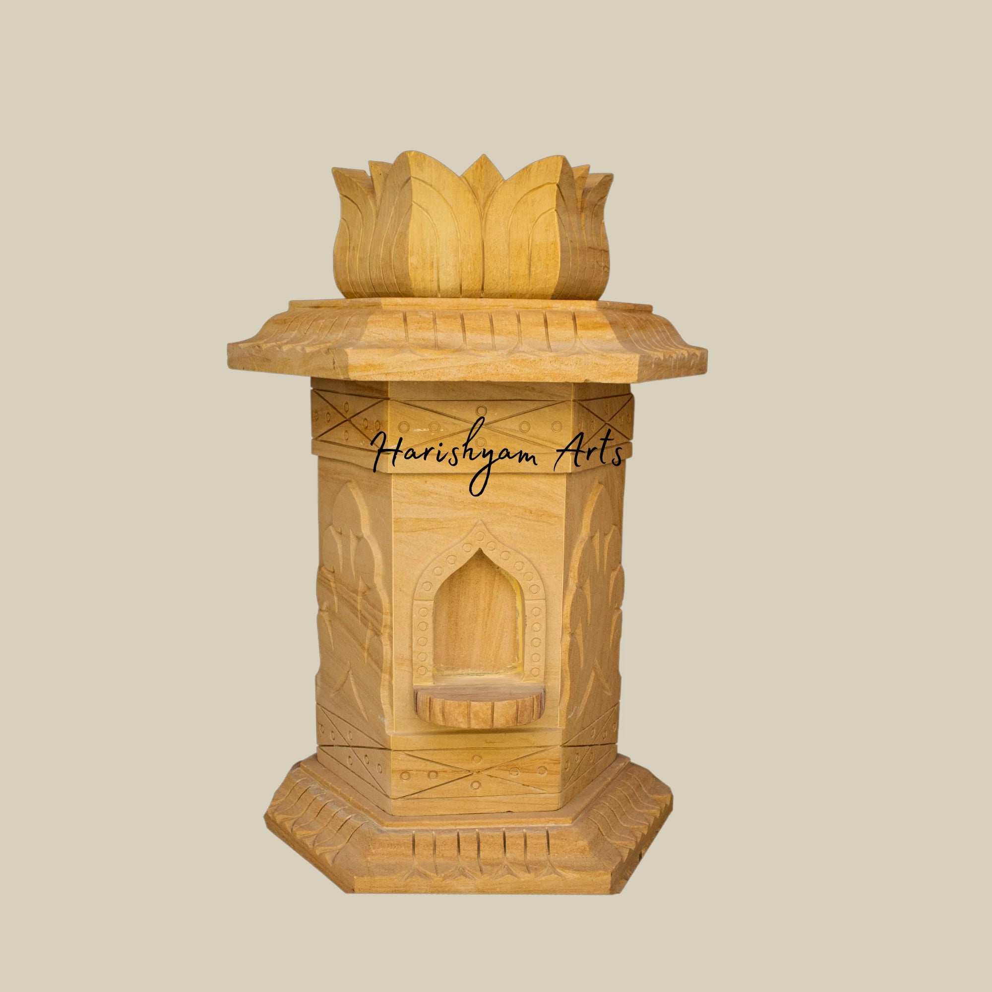 36" Brown Tulsi Pot Stand in Marble3