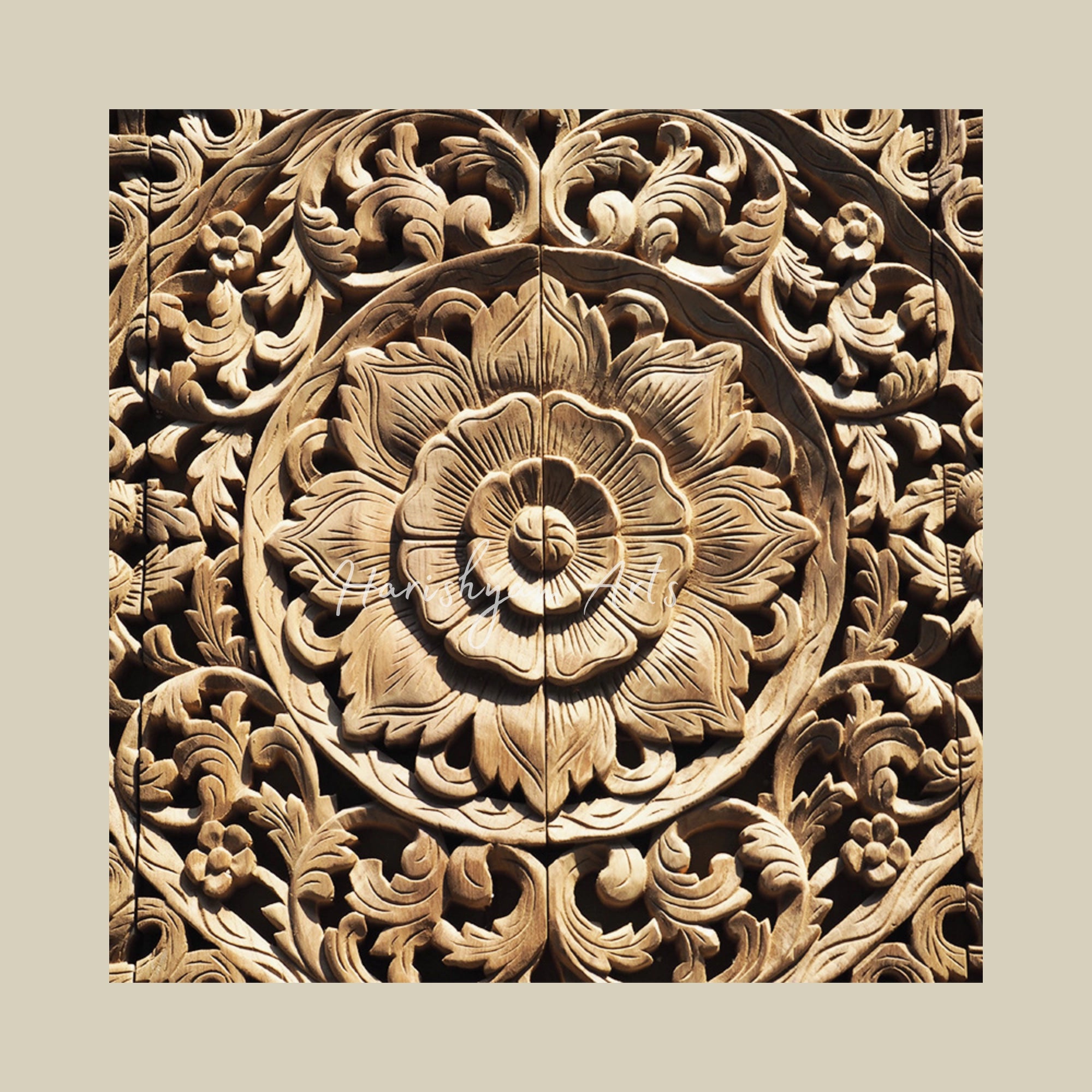 36" Carved Wooden Sculpture Decorative Wall Panels1