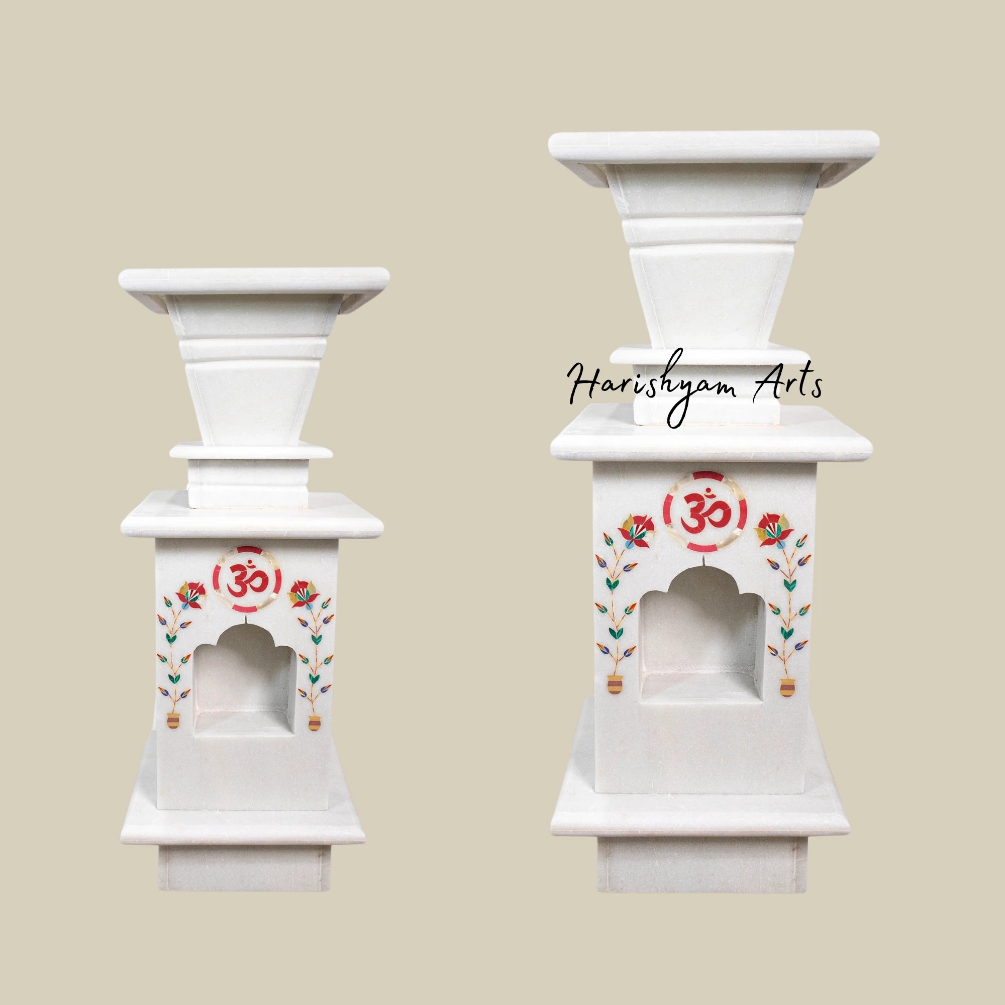 36" Decorative Marble Tulsi Pot with Inlay Work6