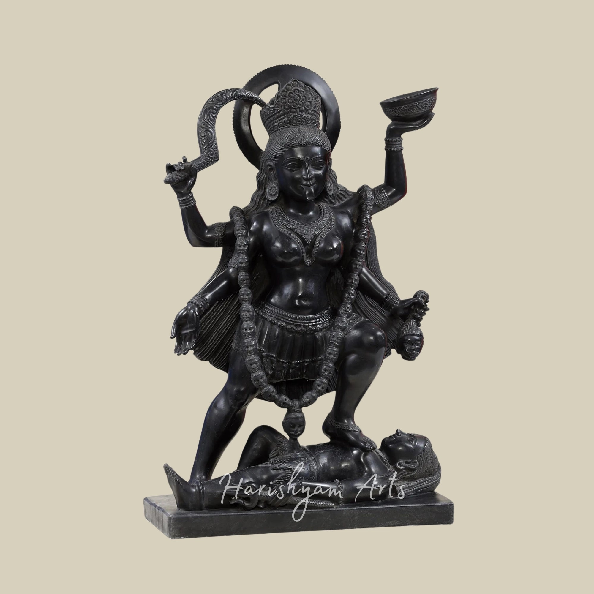 36 inches Large Maa Kali Black Marble Statue1