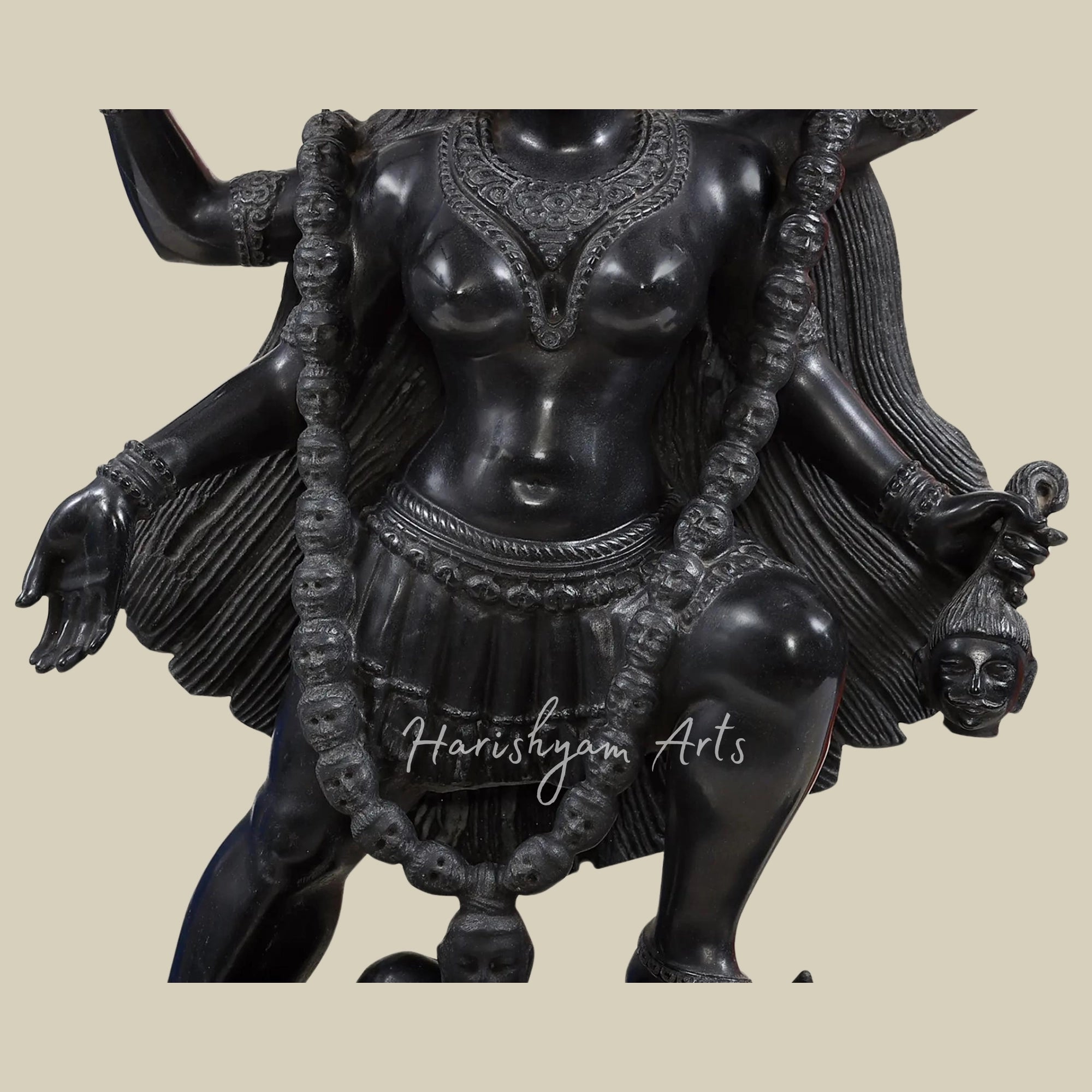 36 inches Large Maa Kali Black Marble Statue5