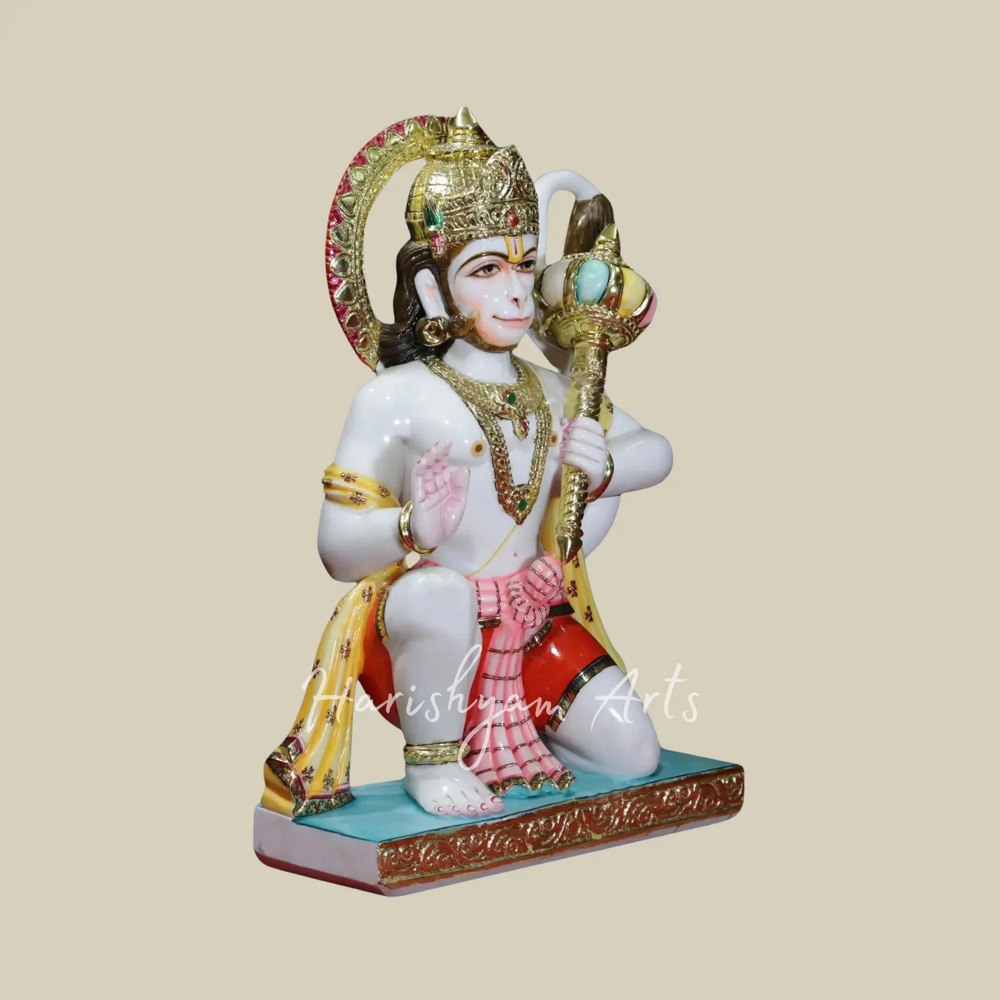 36 inches Large White Makrana Marble Hanuman Idol 2