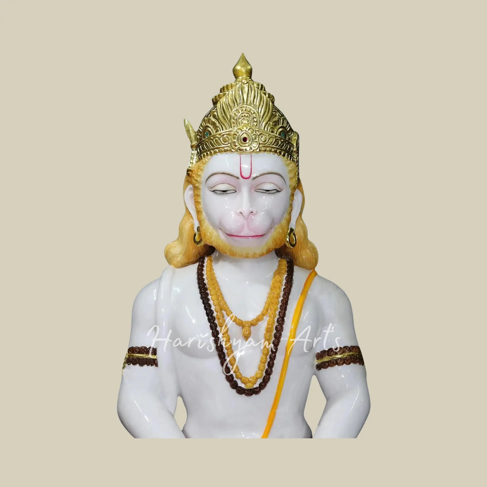 36 inches White Vietnam Marble Hanuman Ji Statue for Home 2