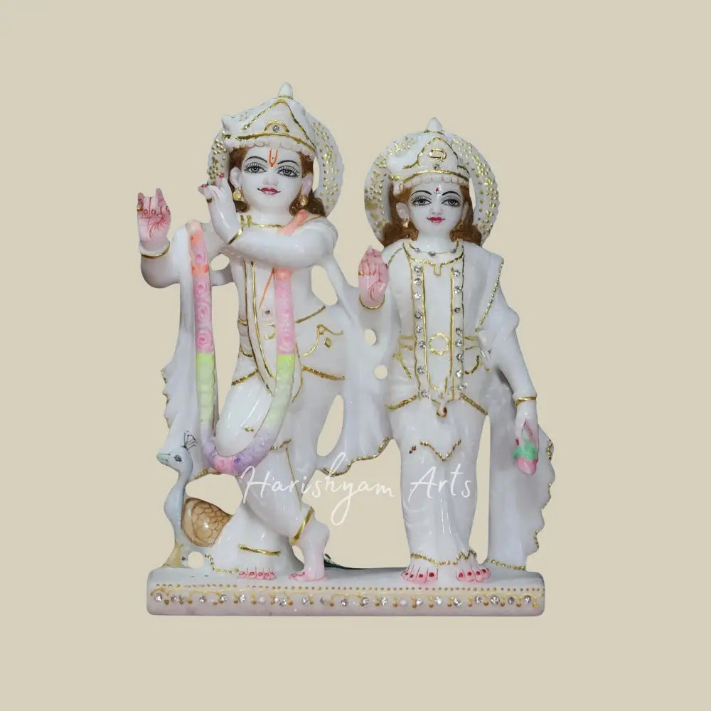 36" large radha krishna marble moorti