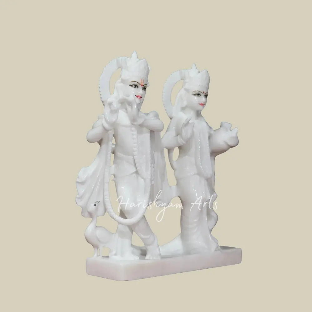 36" pure white marble radha krishna idol