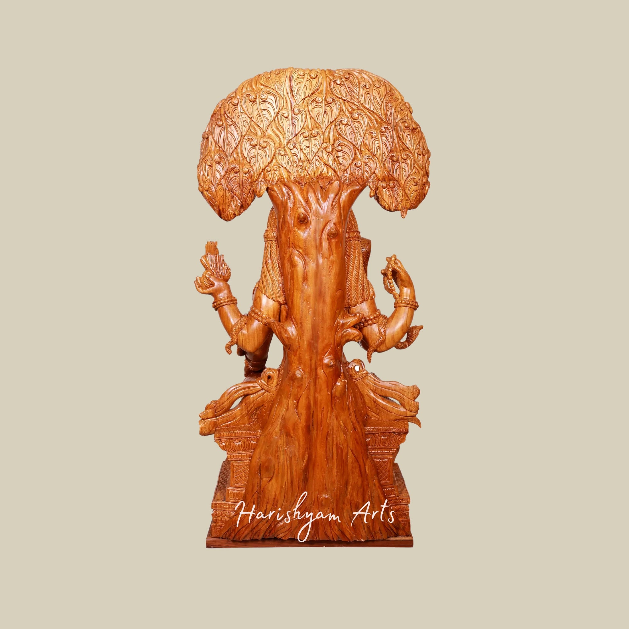37" Large Wooden Dakshinamurthy Shiva Idol for Pooja Mandir6