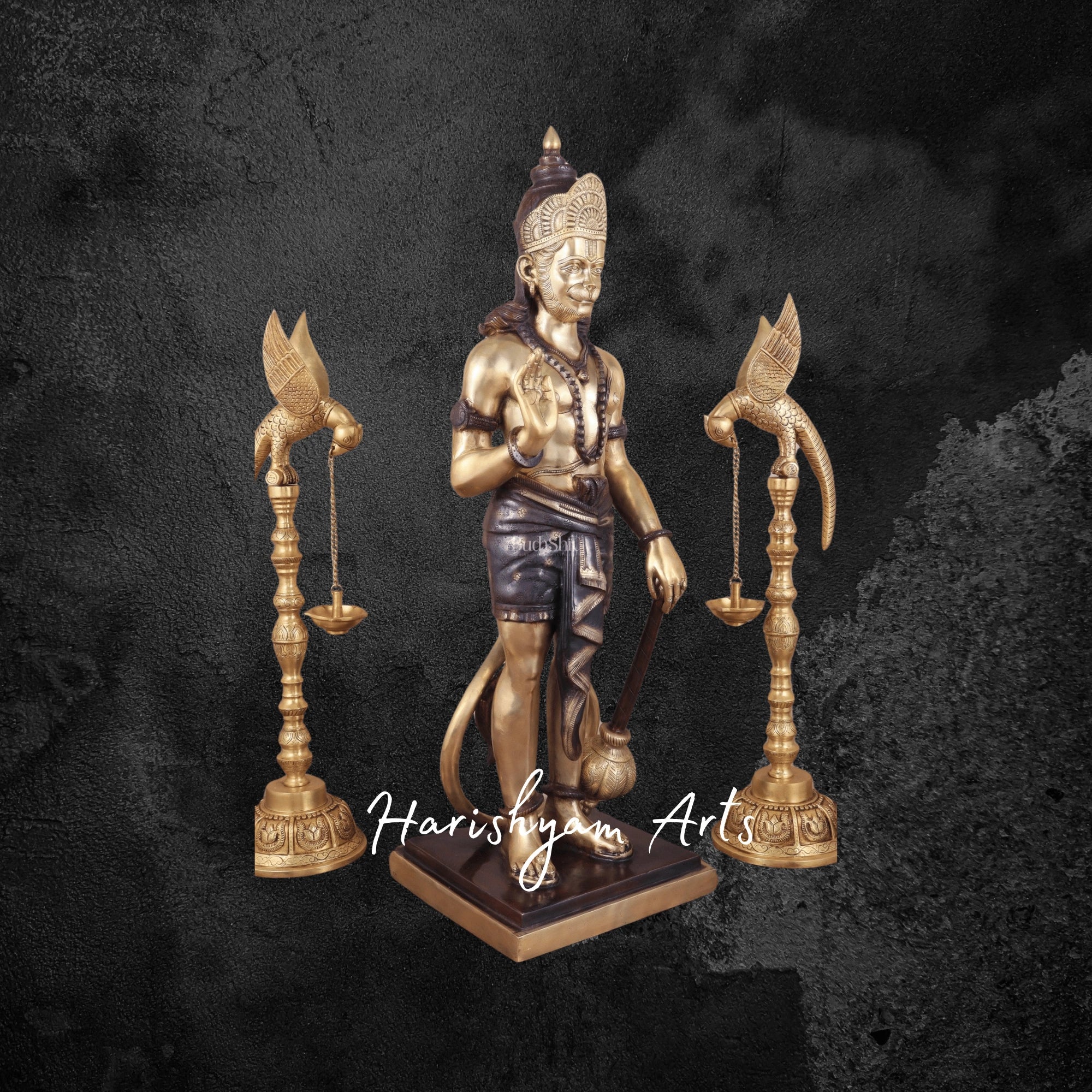 38" Pure Brass Large Standing Hanuman Idol Superfine Bajrangbali Murti