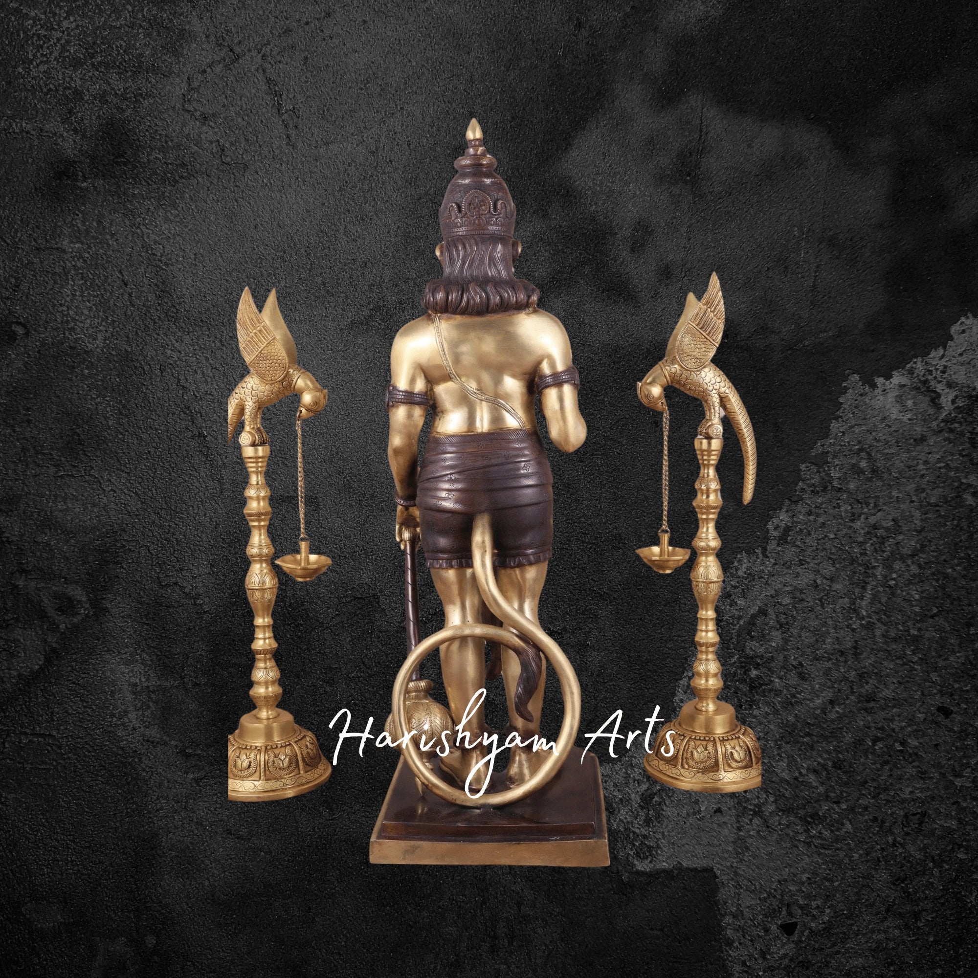 38" Pure Brass Large Standing Hanuman Idol Superfine Bajrangbali Murti