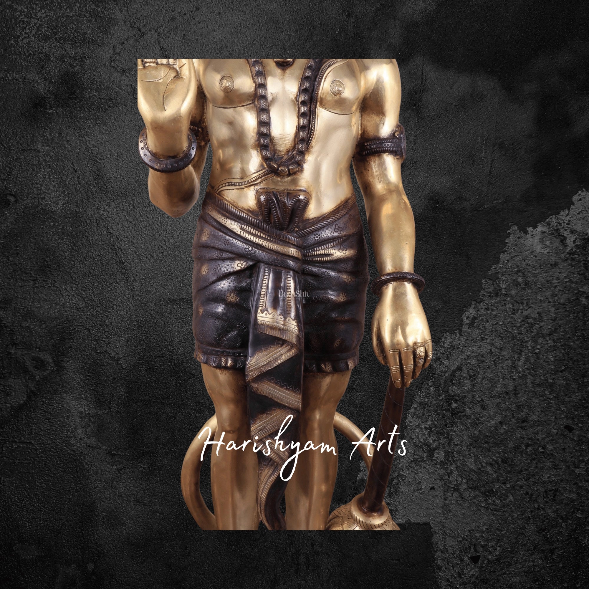 38" Pure Brass Large Standing Hanuman Idol Superfine Bajrangbali Murti