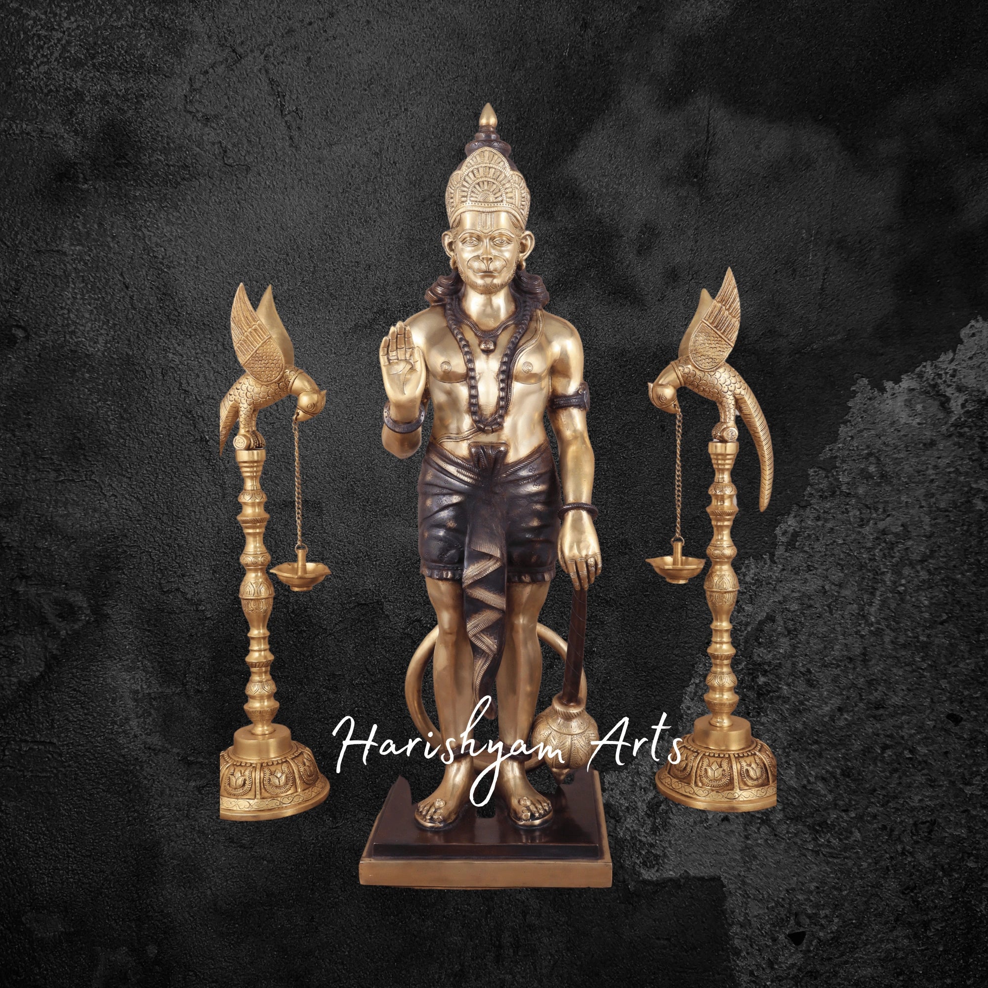 38" Pure Brass Large Standing Hanuman Idol Superfine Bajrangbali Murti