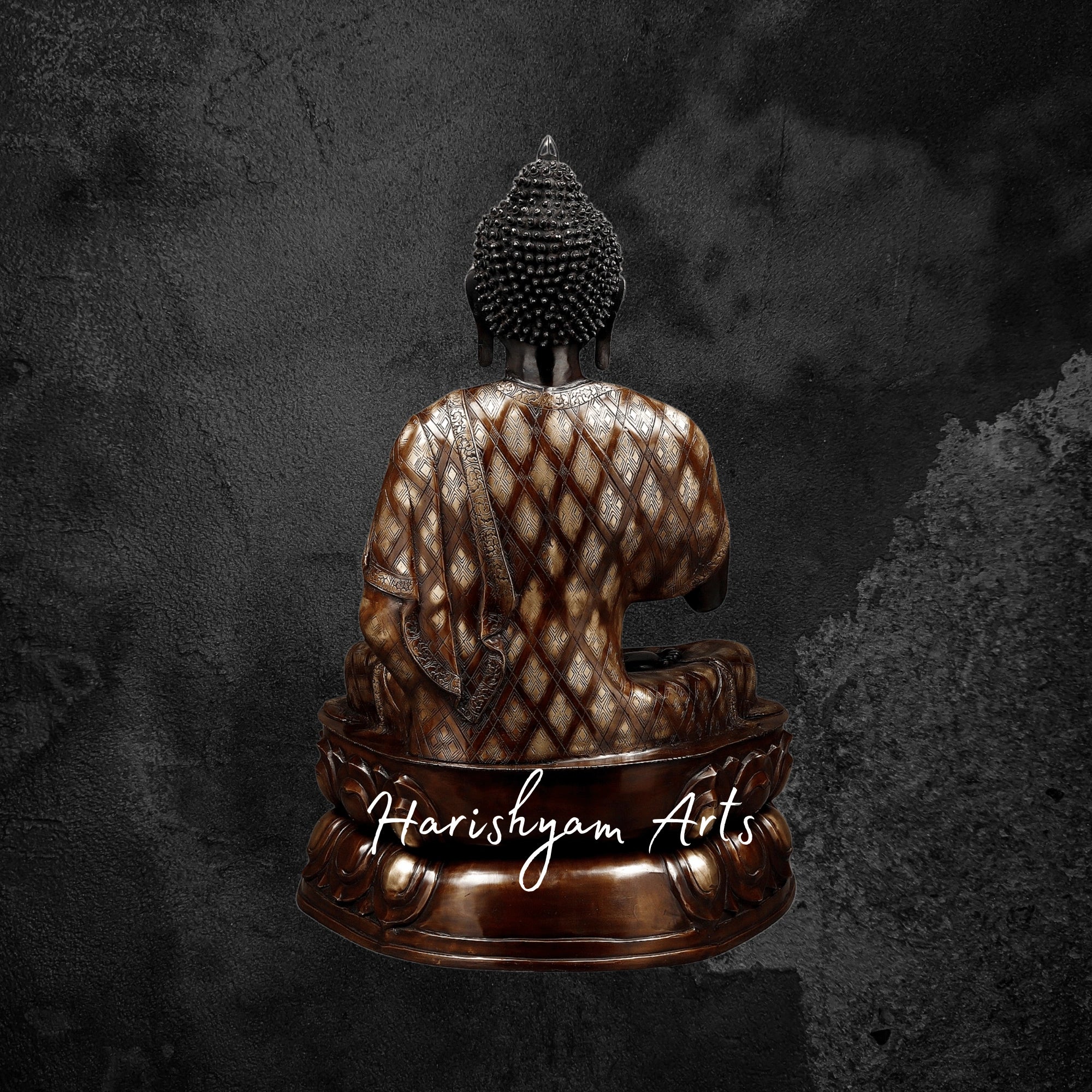 38" Small Brass Buddha Statue in Blessing Posture with Pure Brass Finish