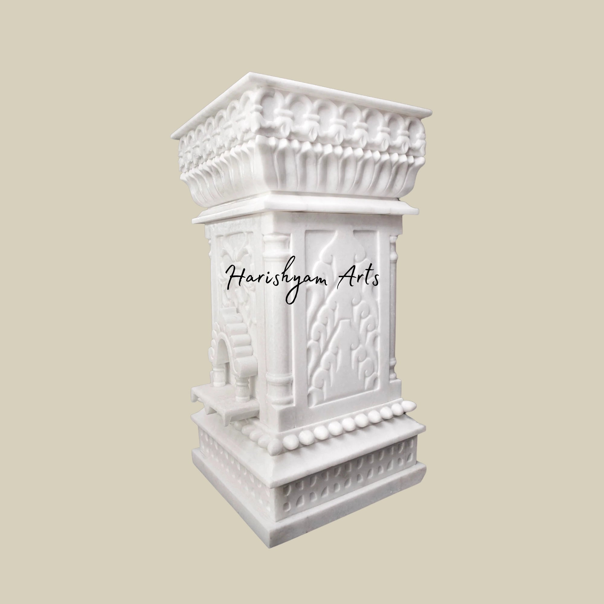 39" Tulsi Pot in Marble for Pooja Room1