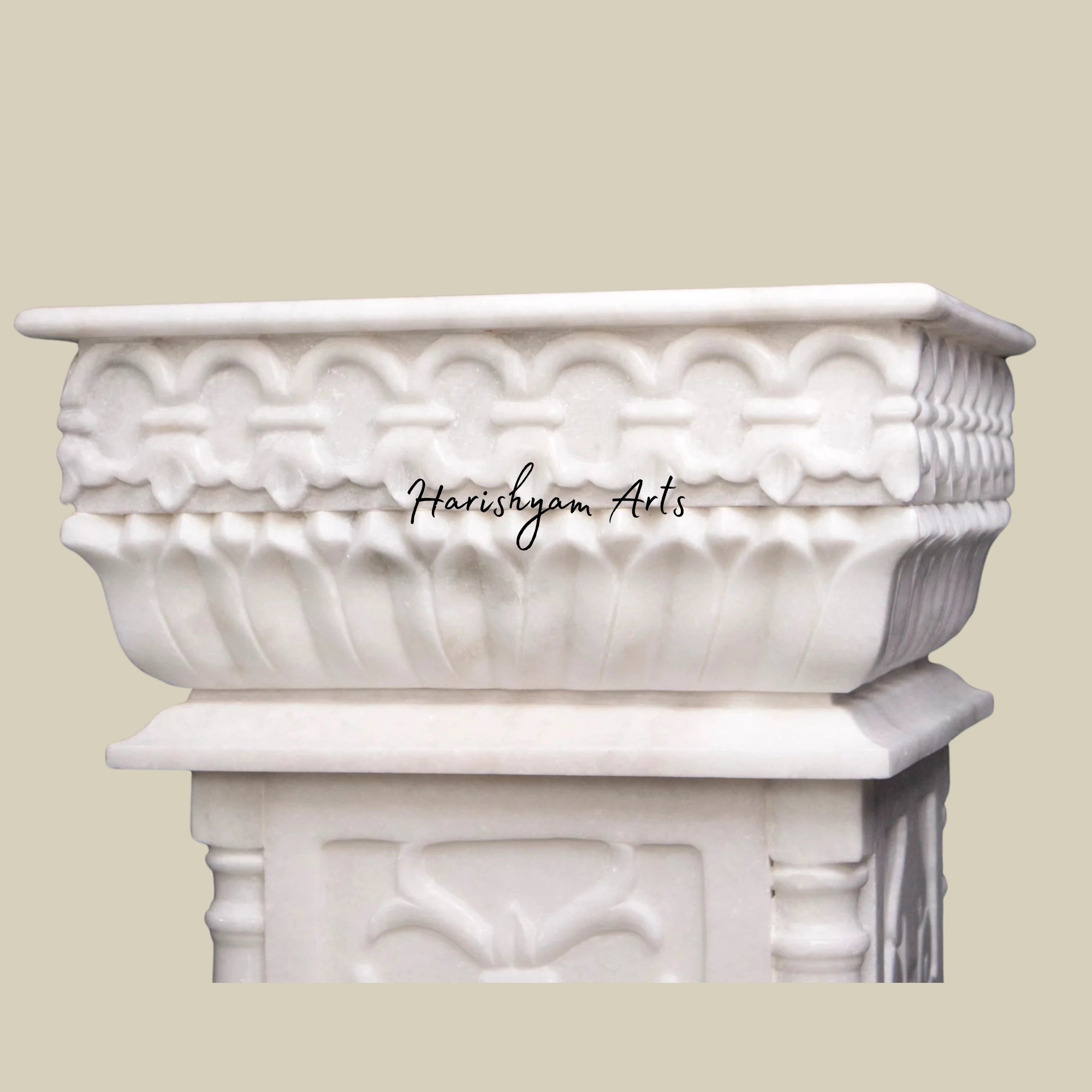 39" Tulsi Pot in Marble for Pooja Room3