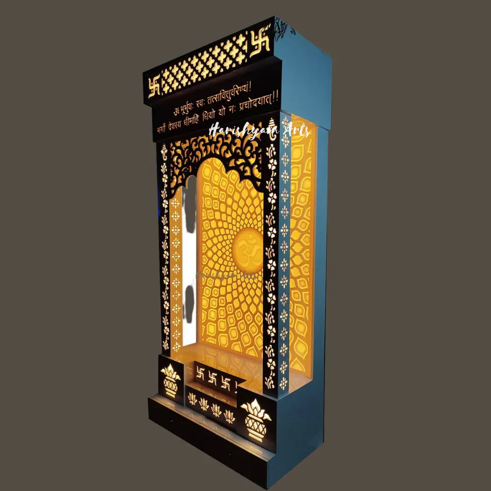 100" Corian Mandir Design with Lighted Om Panel