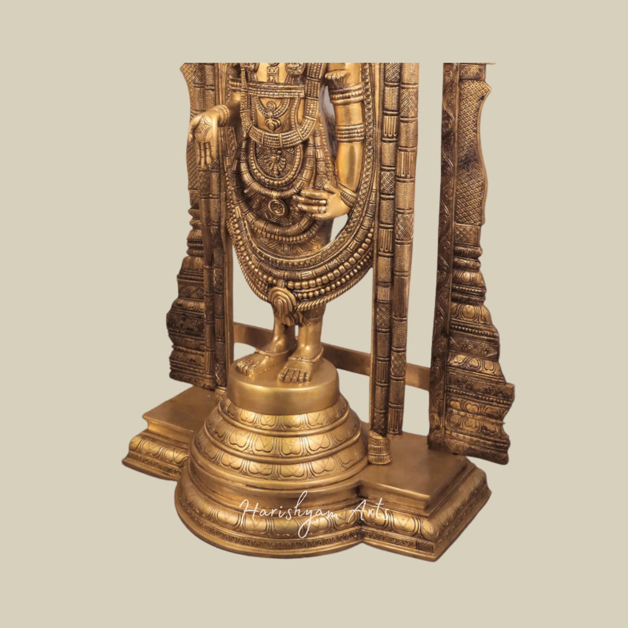 40" Pure Brass Tirupati Balaji Lord Venkateshvara Statue with Elegant Thiruvarchi Design