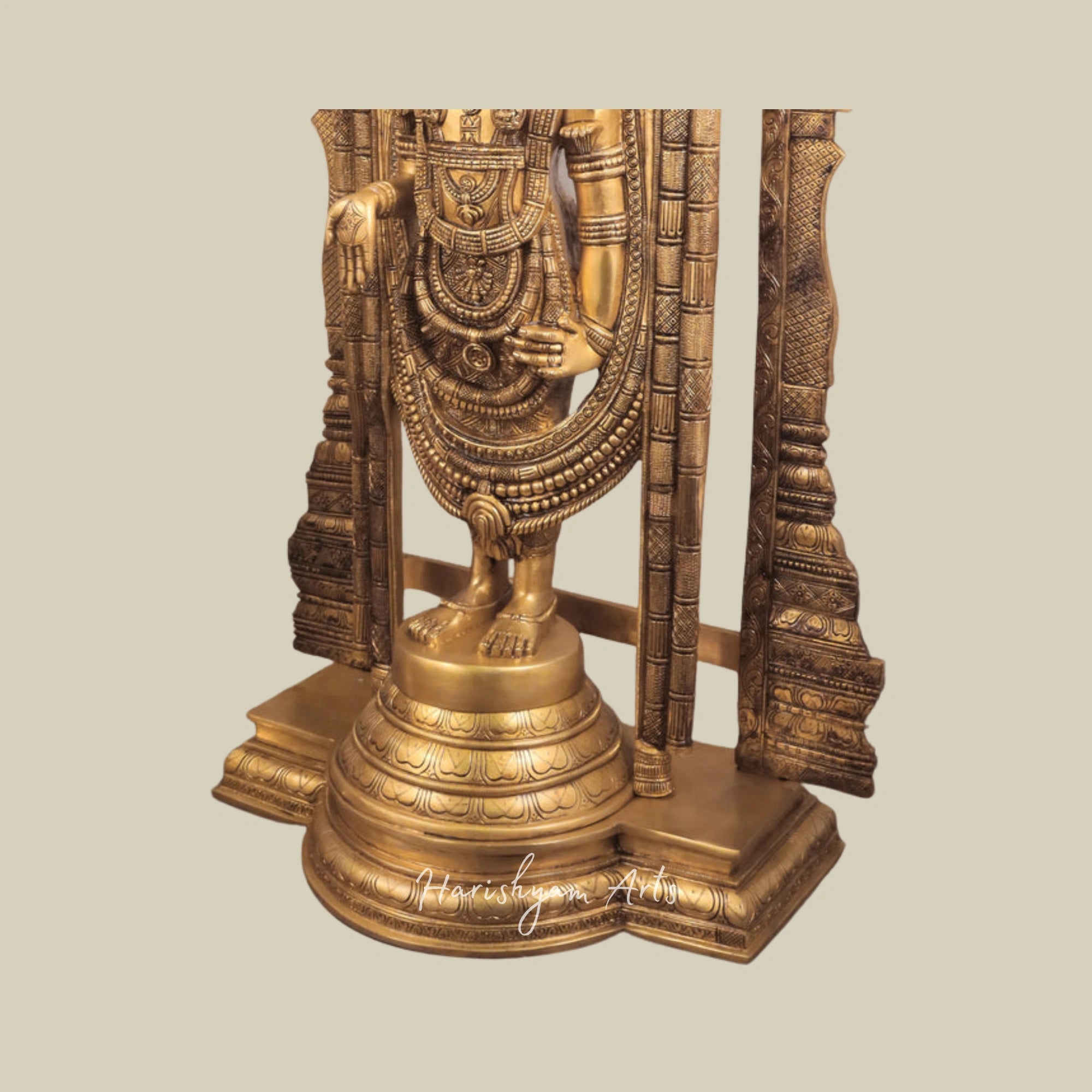 40" Pure Brass Tirupati Balaji Lord Venkateshvara Statue with Elegant Thiruvarchi Design