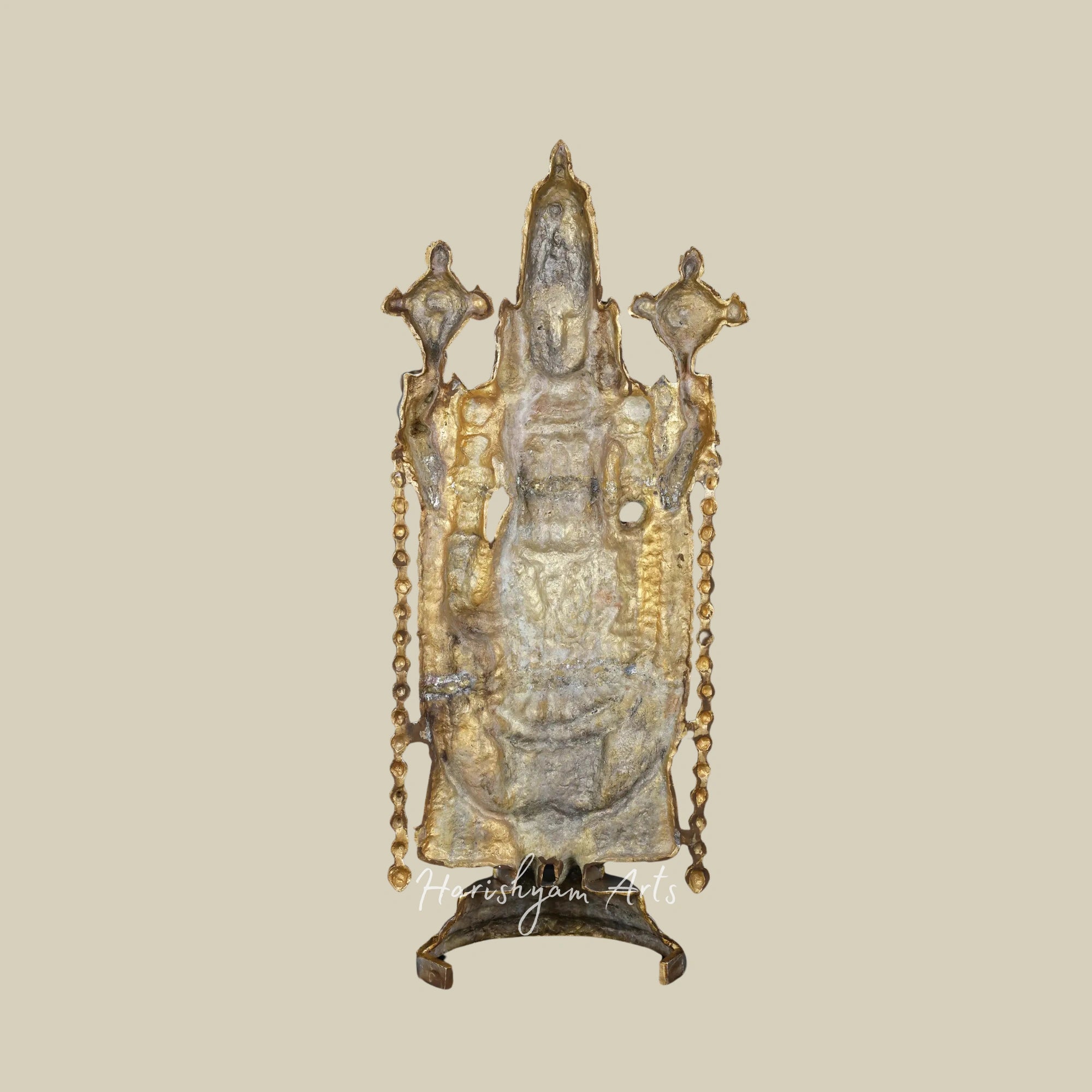 47" Large Brass Tirupati Balaji Idol with Gold and Silver Finish for Temple Décor
