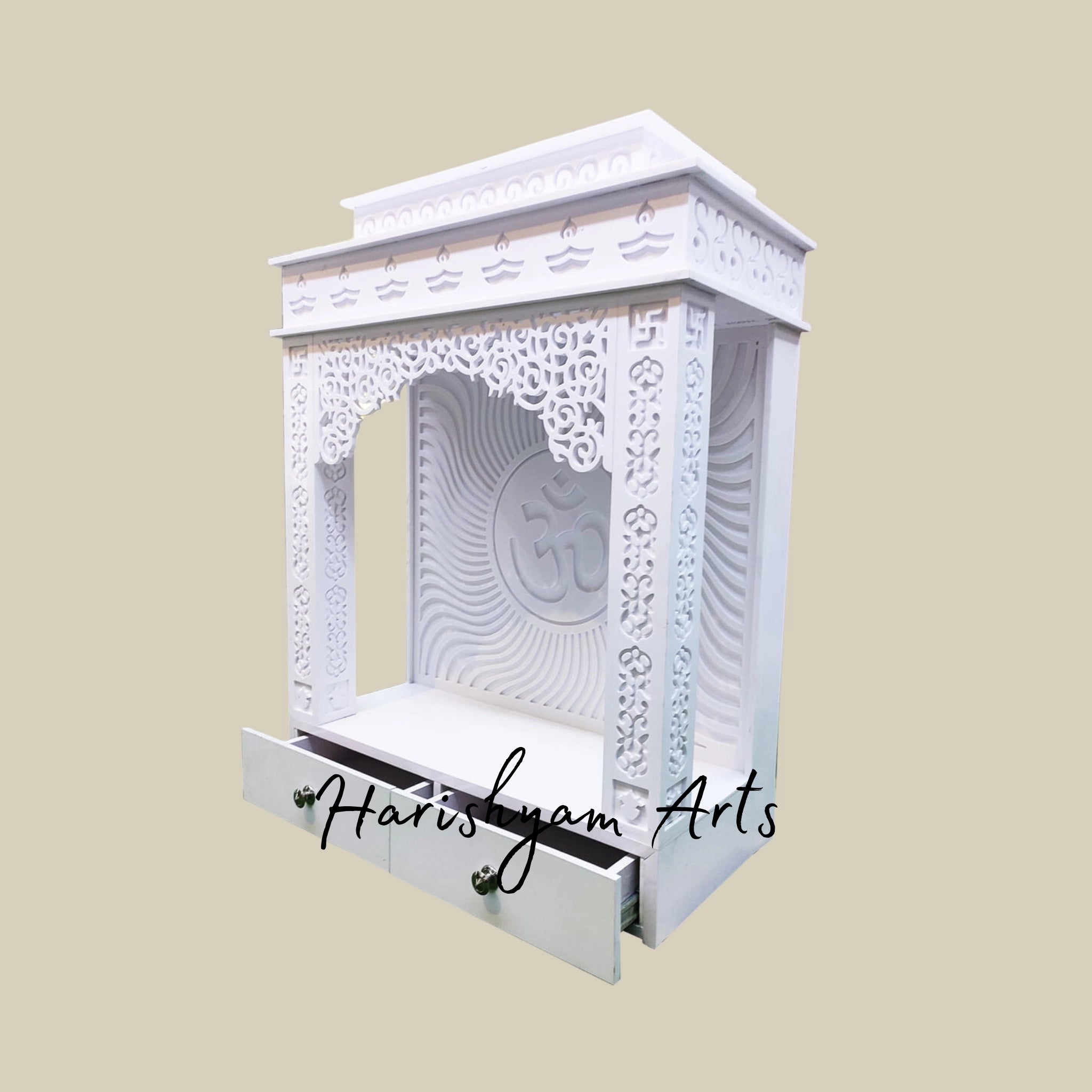 47" Corian Puja Temple with Om Backlit Feature5