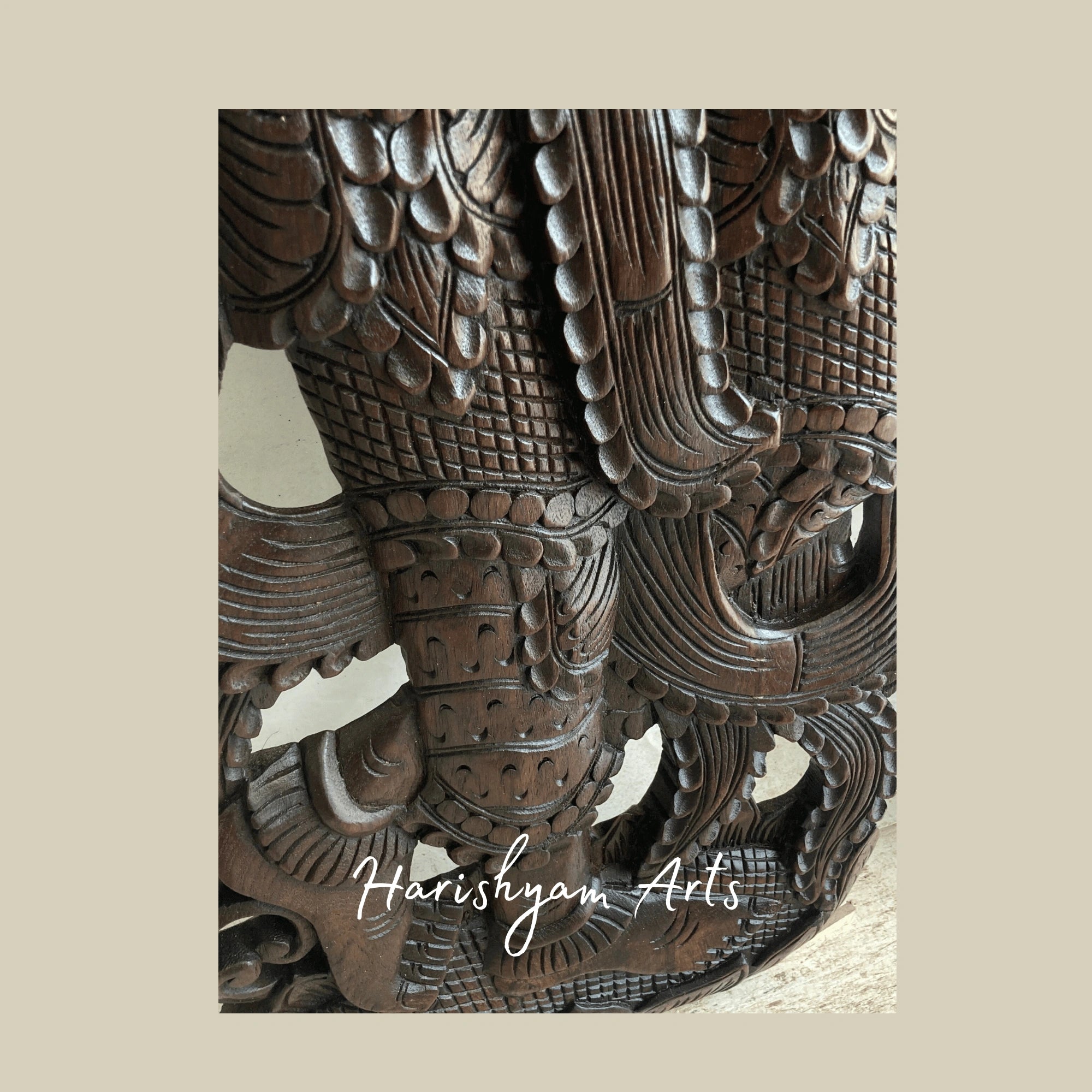 48" Buddhist Figurines Handcrafted Wooden Art Pair