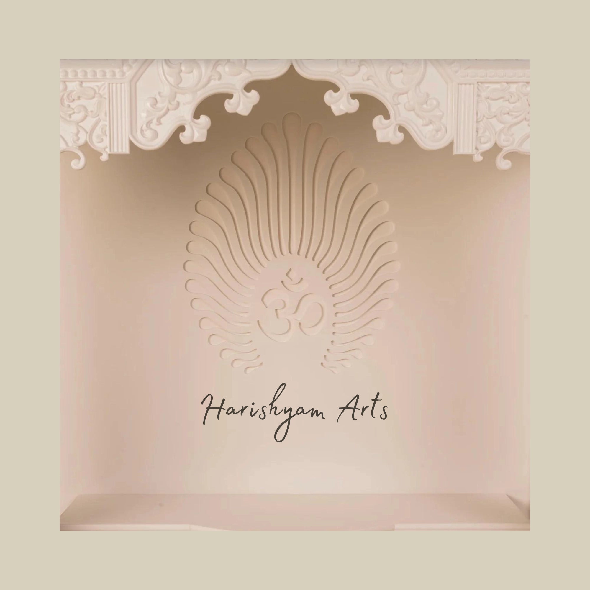 48" Corian Mandir Design with Carved Moftis2