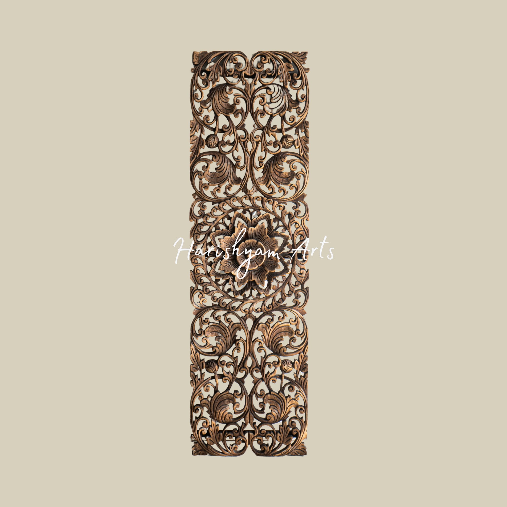 48" Teak Wood Carving Artwork For Living Room