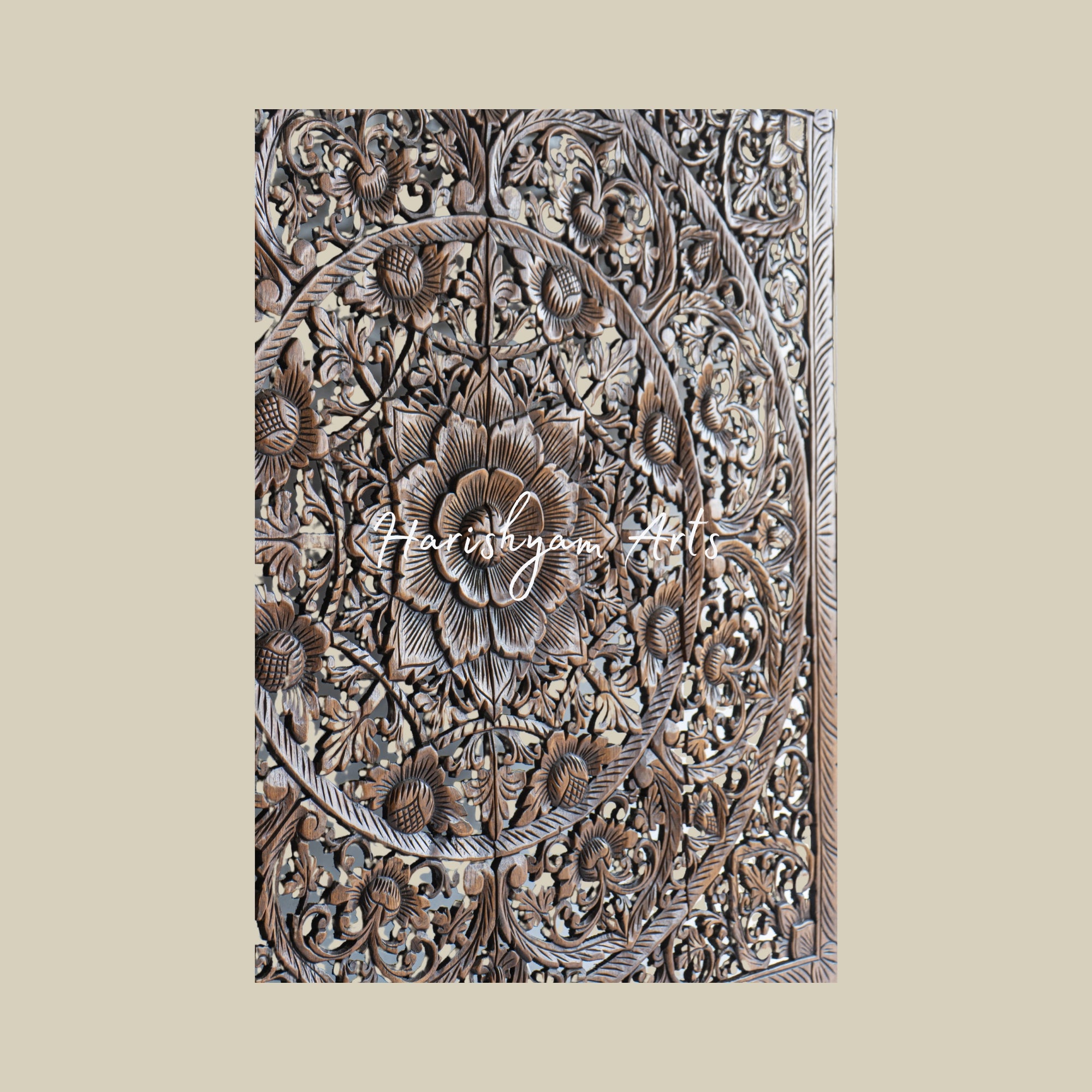 48" Unique Carved Wood Wall Art Panel3