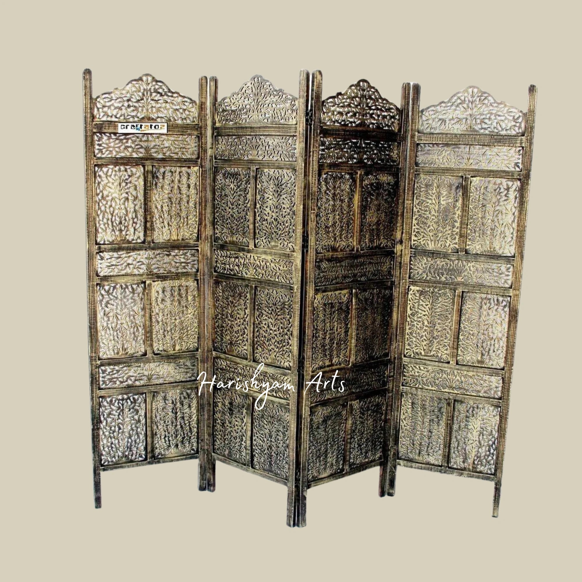 4PanelWoodenRoomDividerPartitionforLivingRoomInteriors