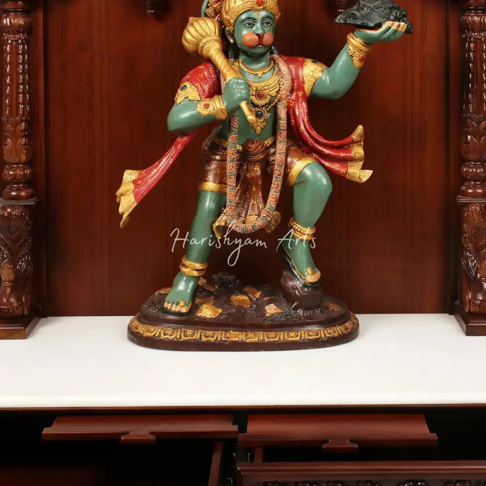 52 Wooden Designer Puja Temple with Double Drawer