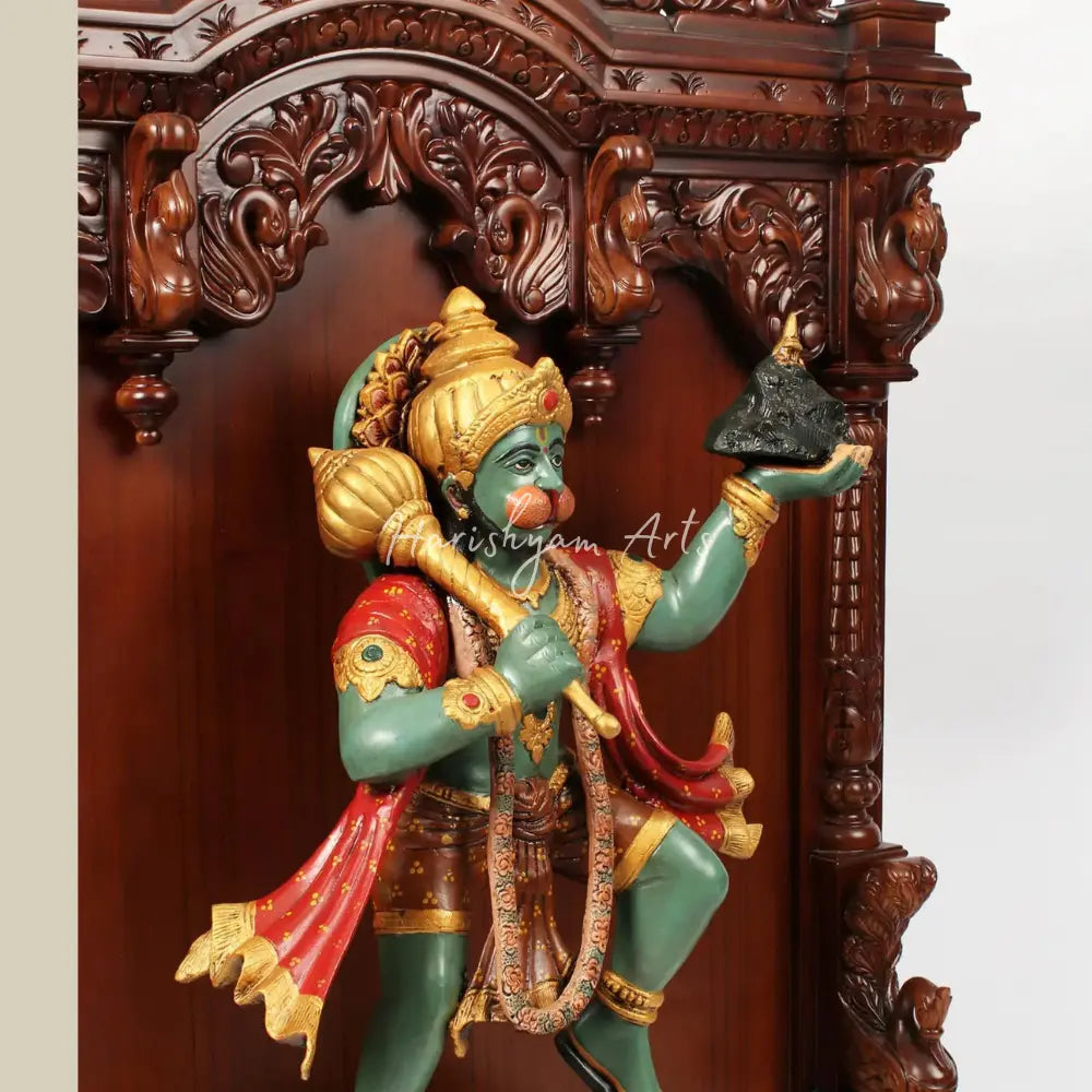52 Wooden Designer Puja Temple with Double Drawer