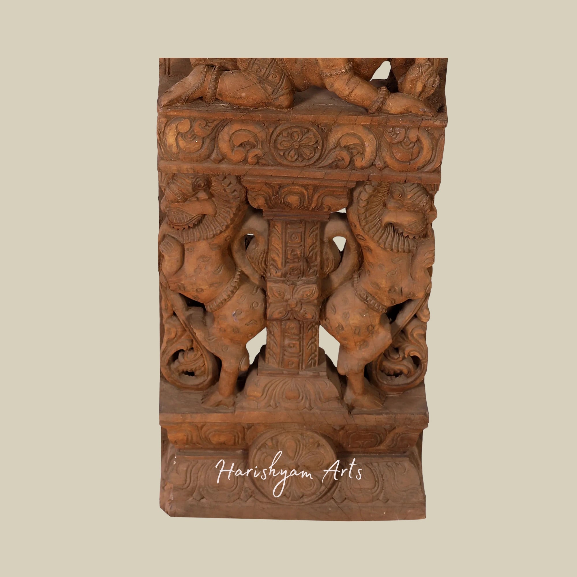 53" Large Dancing Lord Shiva Wooden Sculpture Mahadev Murti for Temple2