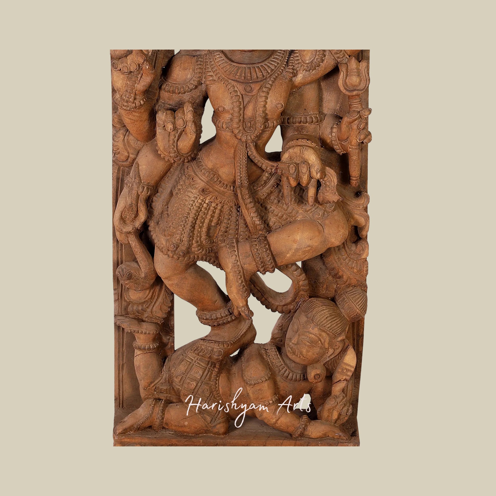 53" Large Dancing Lord Shiva Wooden Sculpture Mahadev Murti for Temple3