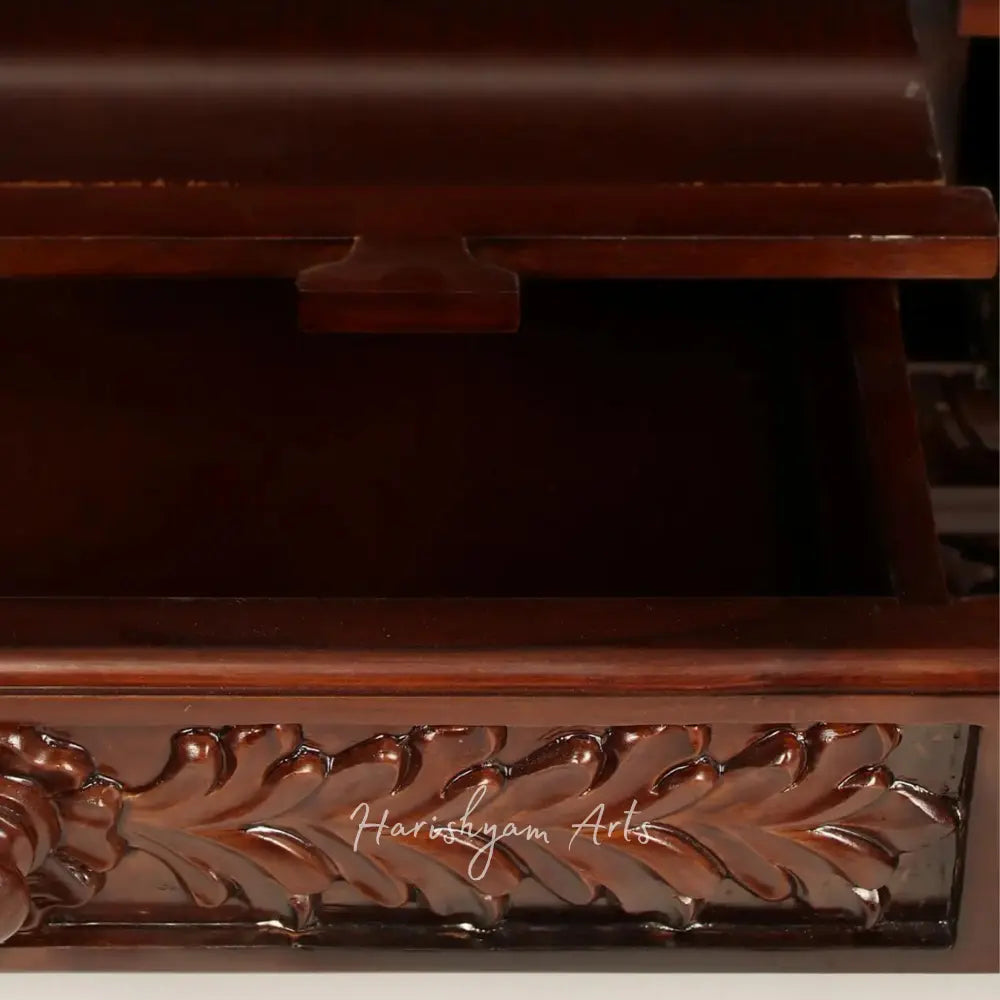 54" Teak Wooden Puja Mandir with Drawers