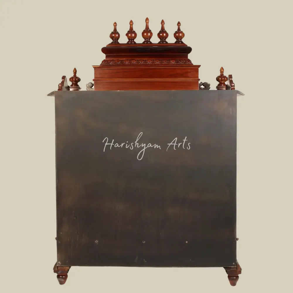 54" Teak Wooden Puja Mandir with Drawers