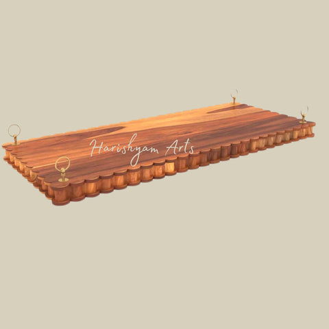 Handmade Vintage Style Teak Wood Swing Plank with Brass Chains