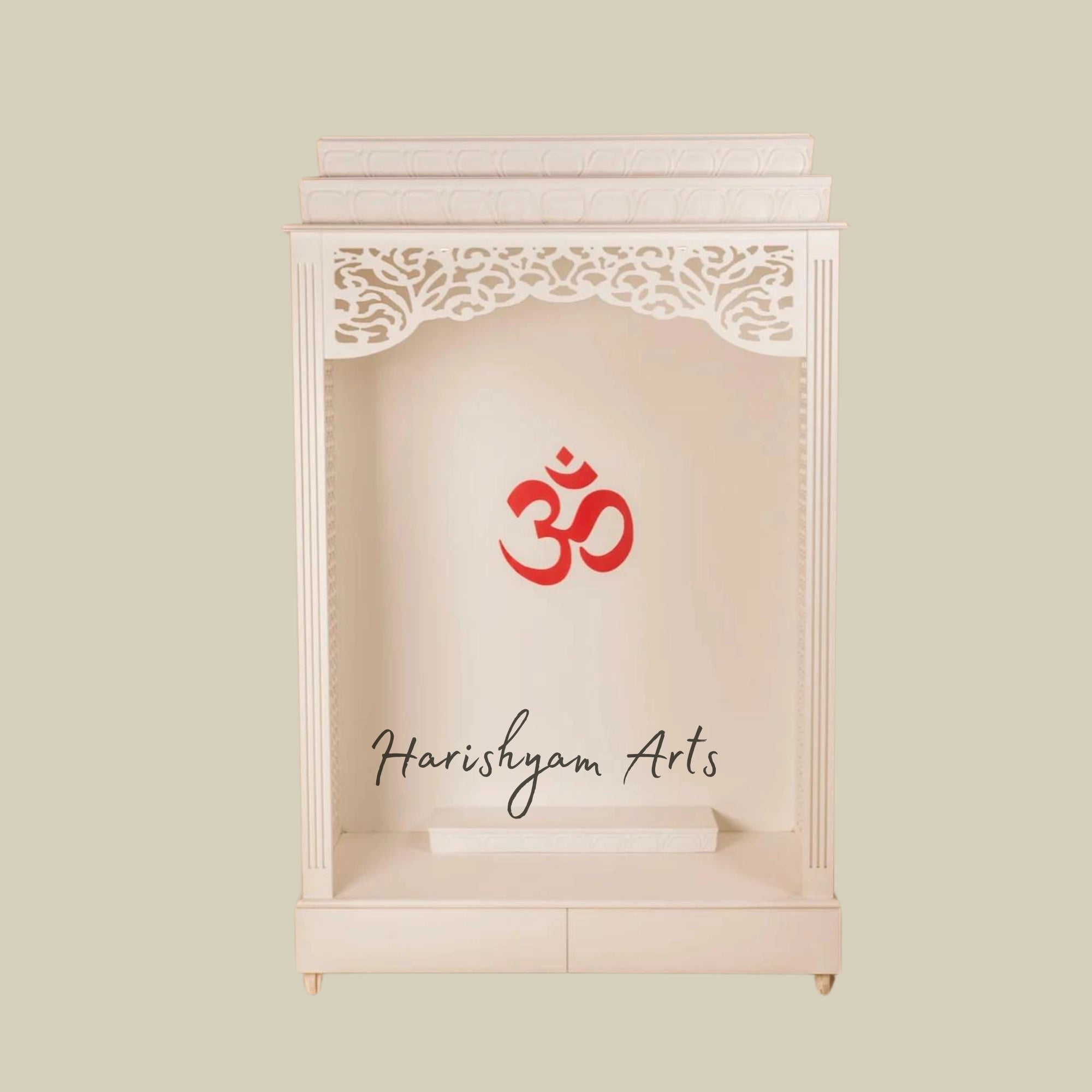 57" Backlit Corian Mandir with Om Design