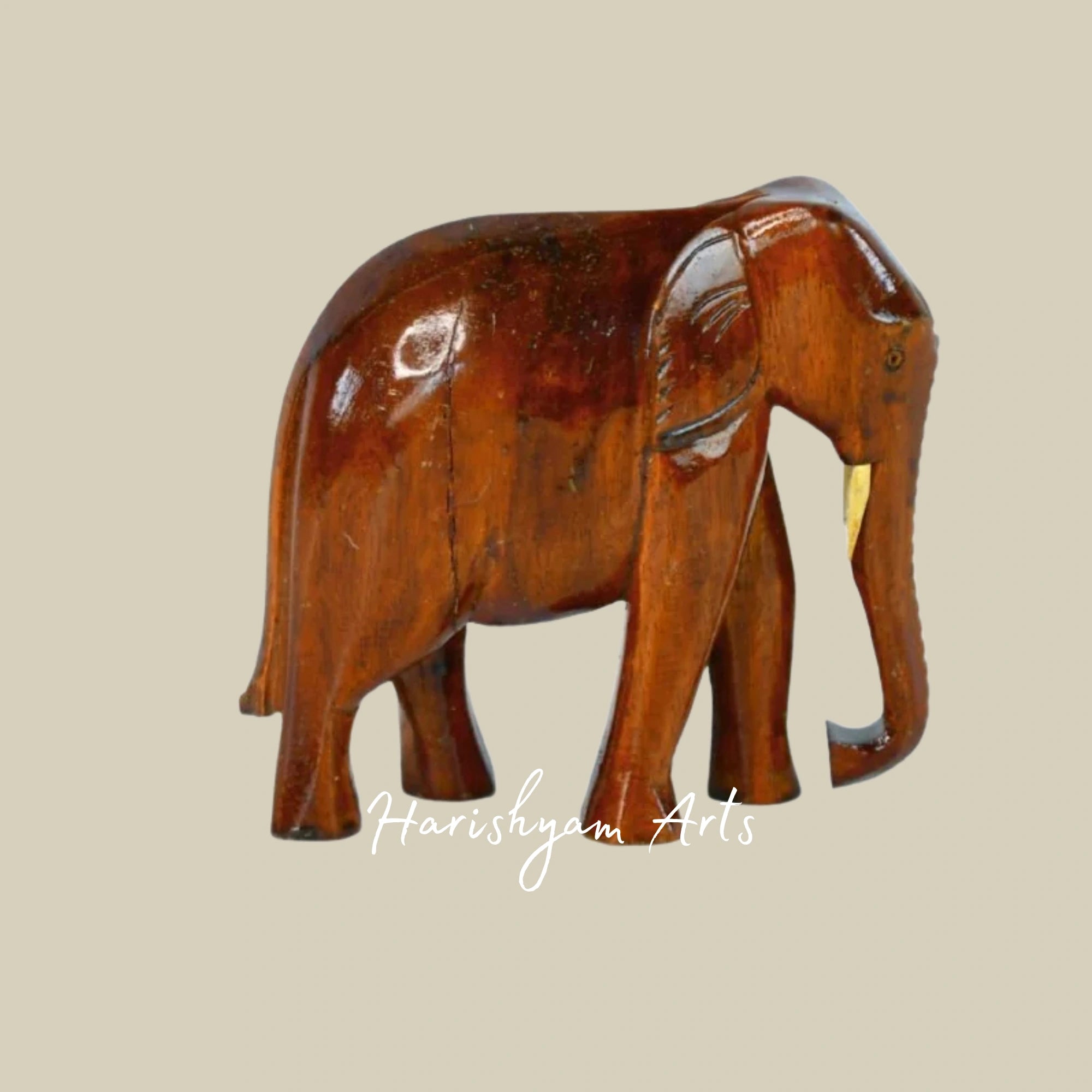 5" Artisan Wooden Elephant Tabletop Decor Masterpiece3
