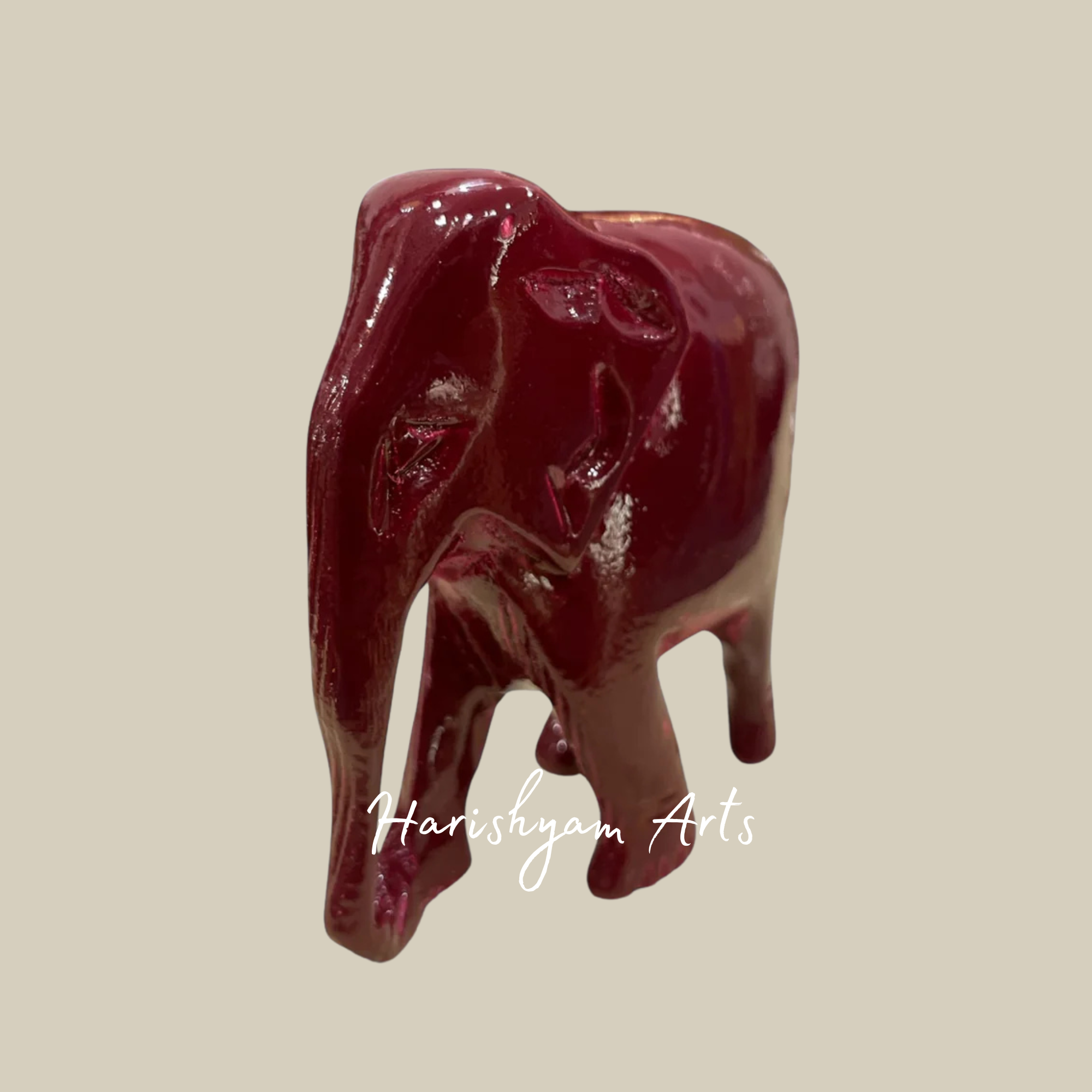 5" Red Wooden Vastu Elephant Pair for Home Décor1