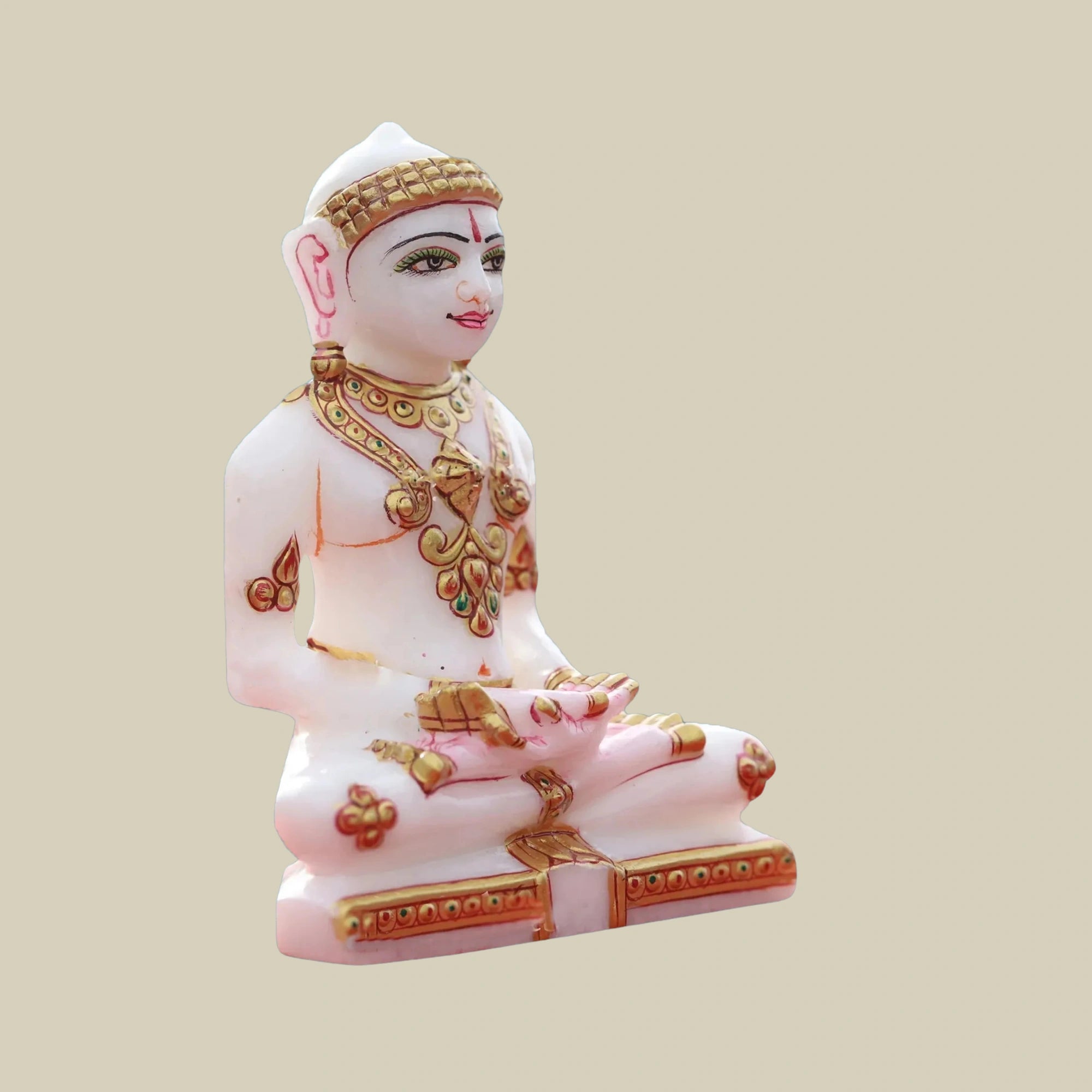 5" Small Jain Mahavir Marble Idol with Intricate Handwork2
