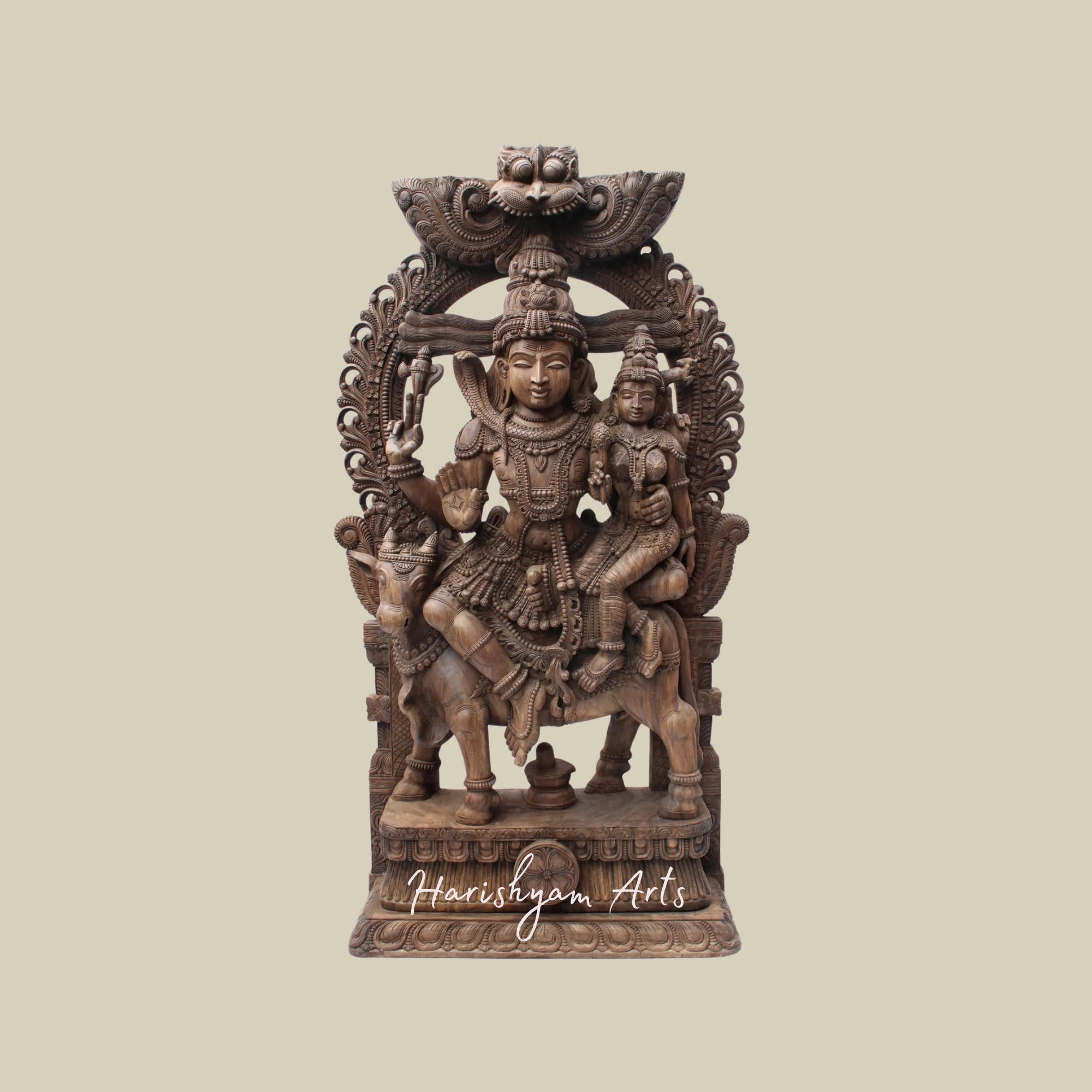 60" Large Wooden Dakshinamurti Shiva Murti Online for Home Temple1