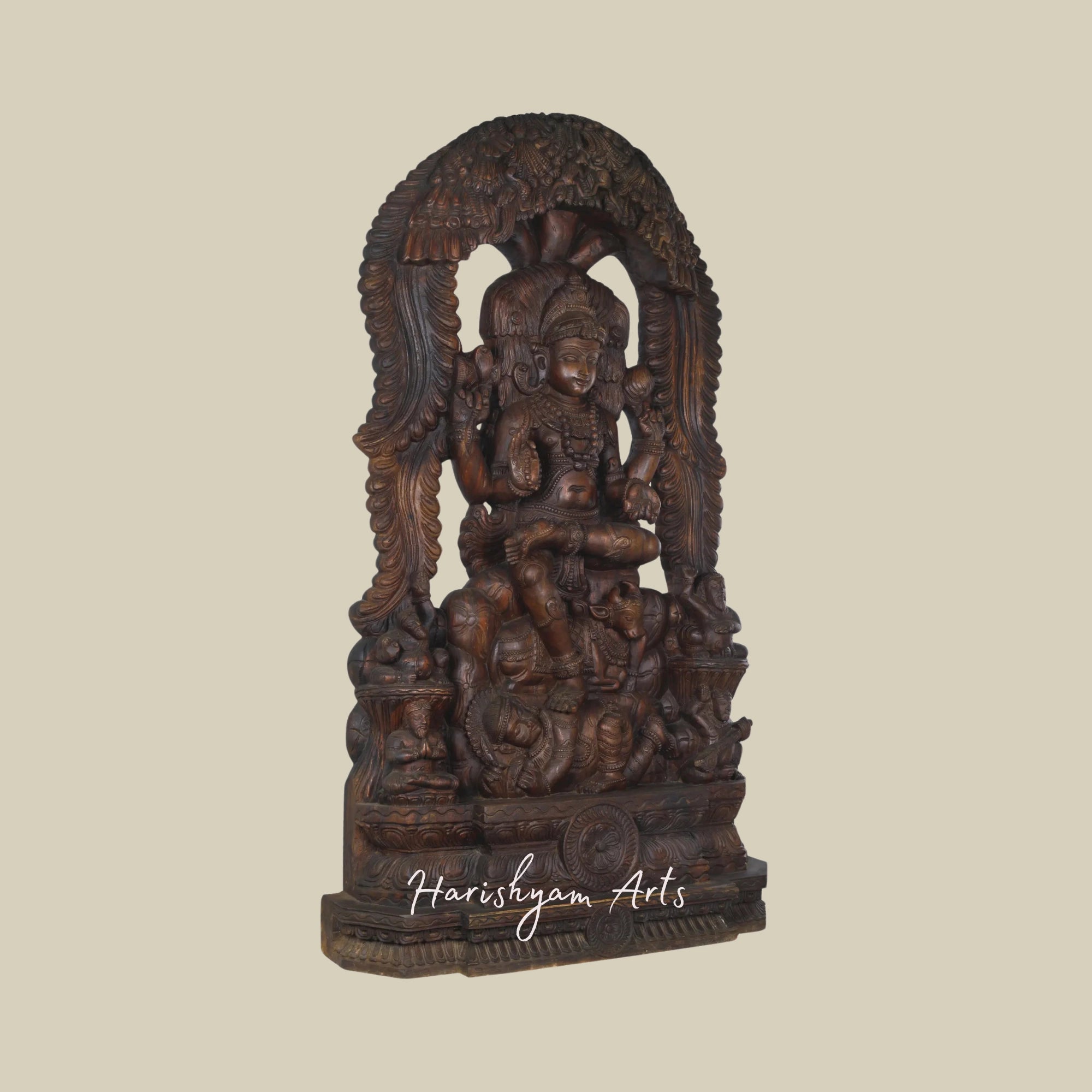 60" Large Wooden Dakshinamurti Shiva Murti Online for Home Temple2